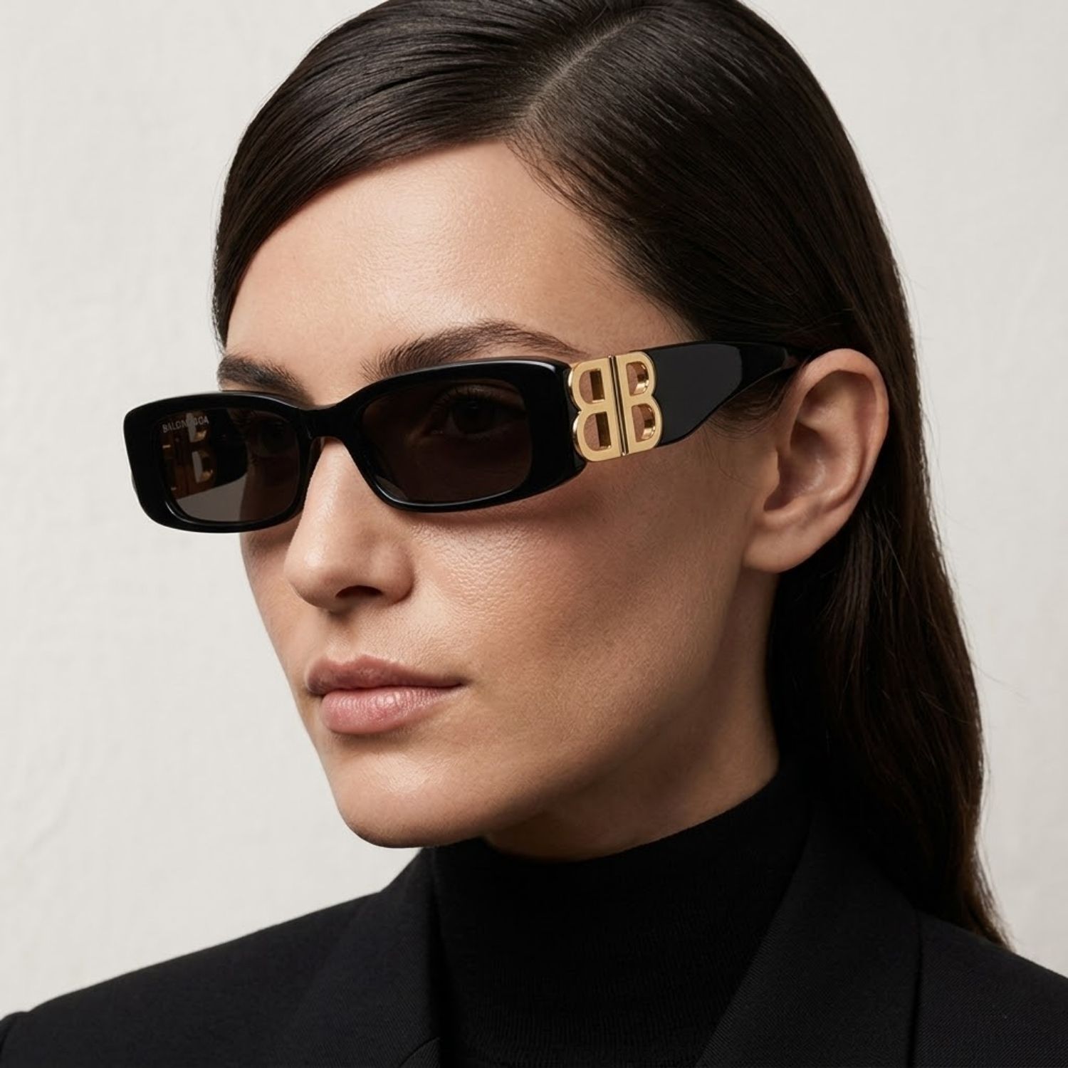 Balenciaga Dynasty Sunglasses Black Gold Hardware For Women BB0096S 001
