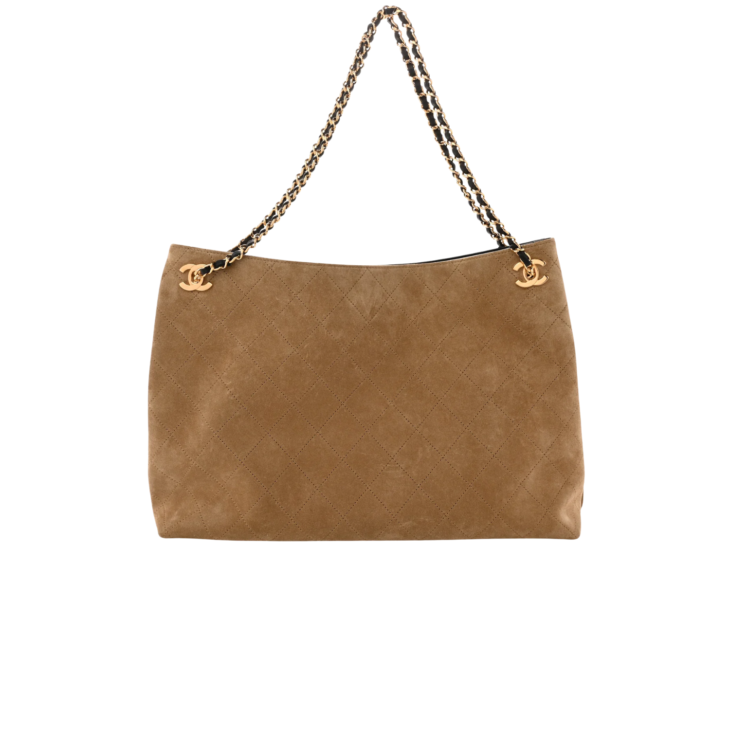 Chanel Eyes On You Large Shopping Tote Bag 13in/ 33cm Beige Suede Gold Hardware For Women