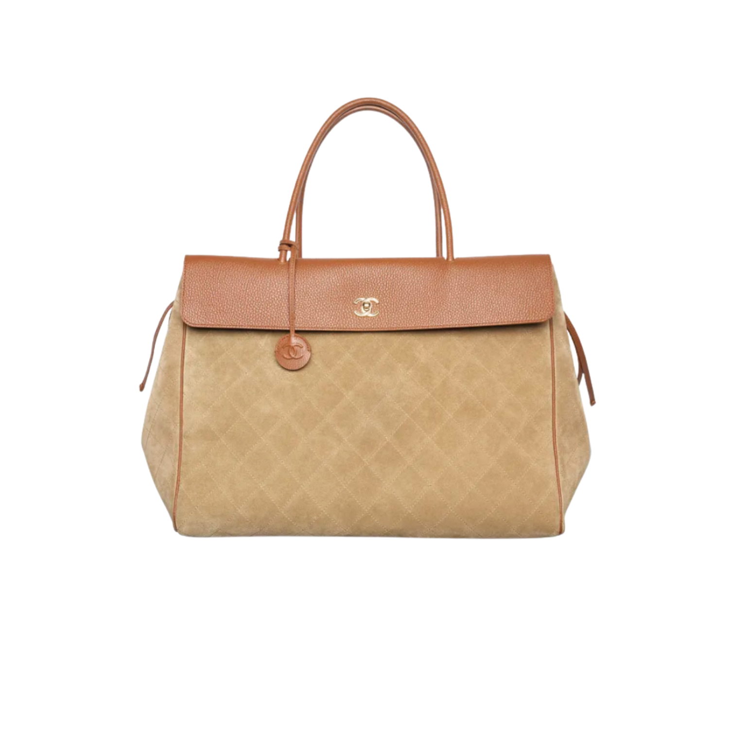 Chanel Large Shopping Tote Bag 16.9in/ 43cm Dark Beige/ Camel Suede Gold Hardware For Women AS6289-B25073-UB322