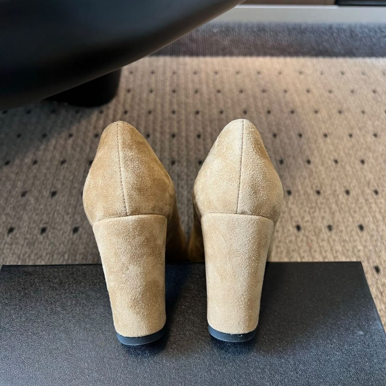 Chanel Pumps Beige Suede Gold Hardware For Women