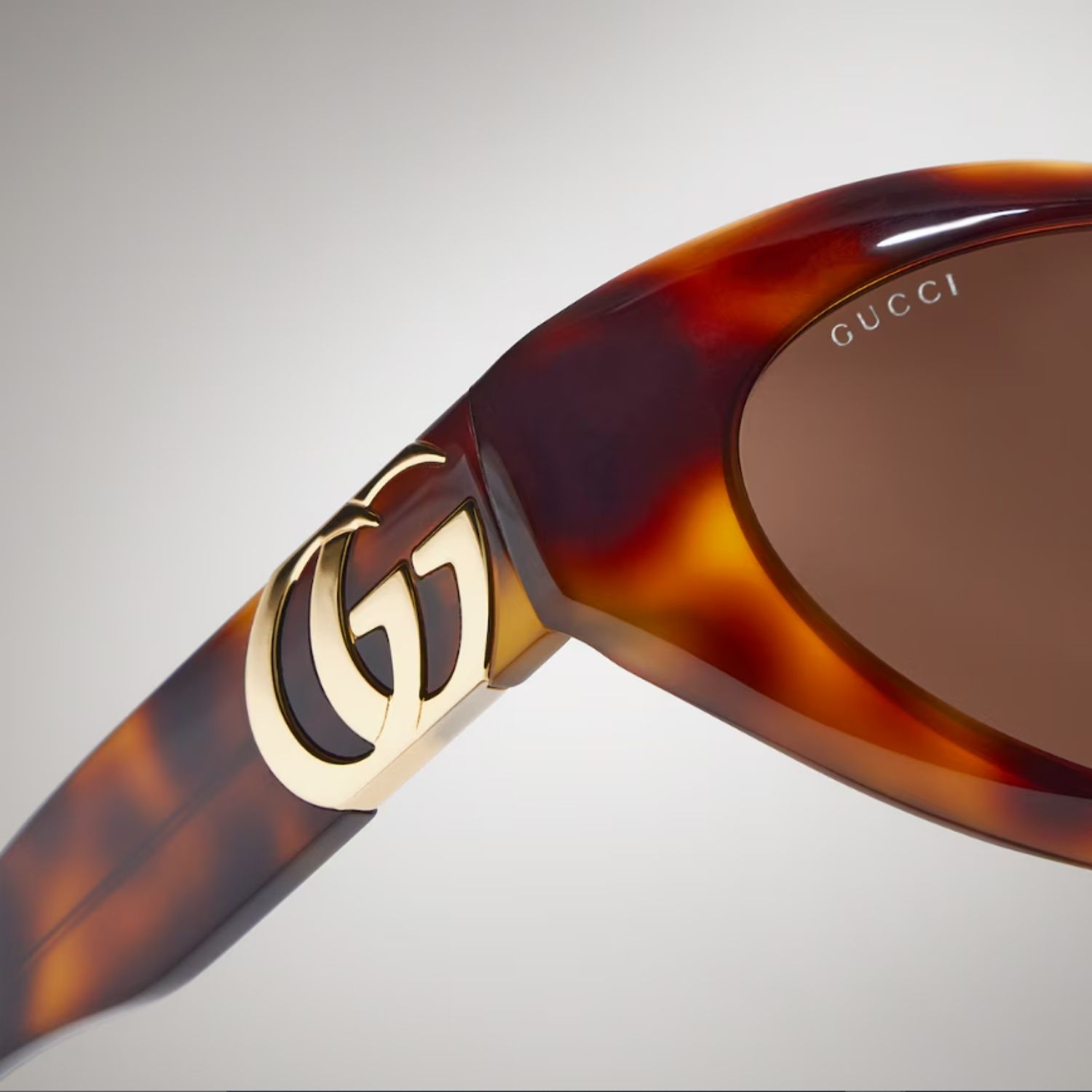 Gucci Cat Eye Frame Sunglasses Brown Tortoiseshell For Women 875964 J0740 2323