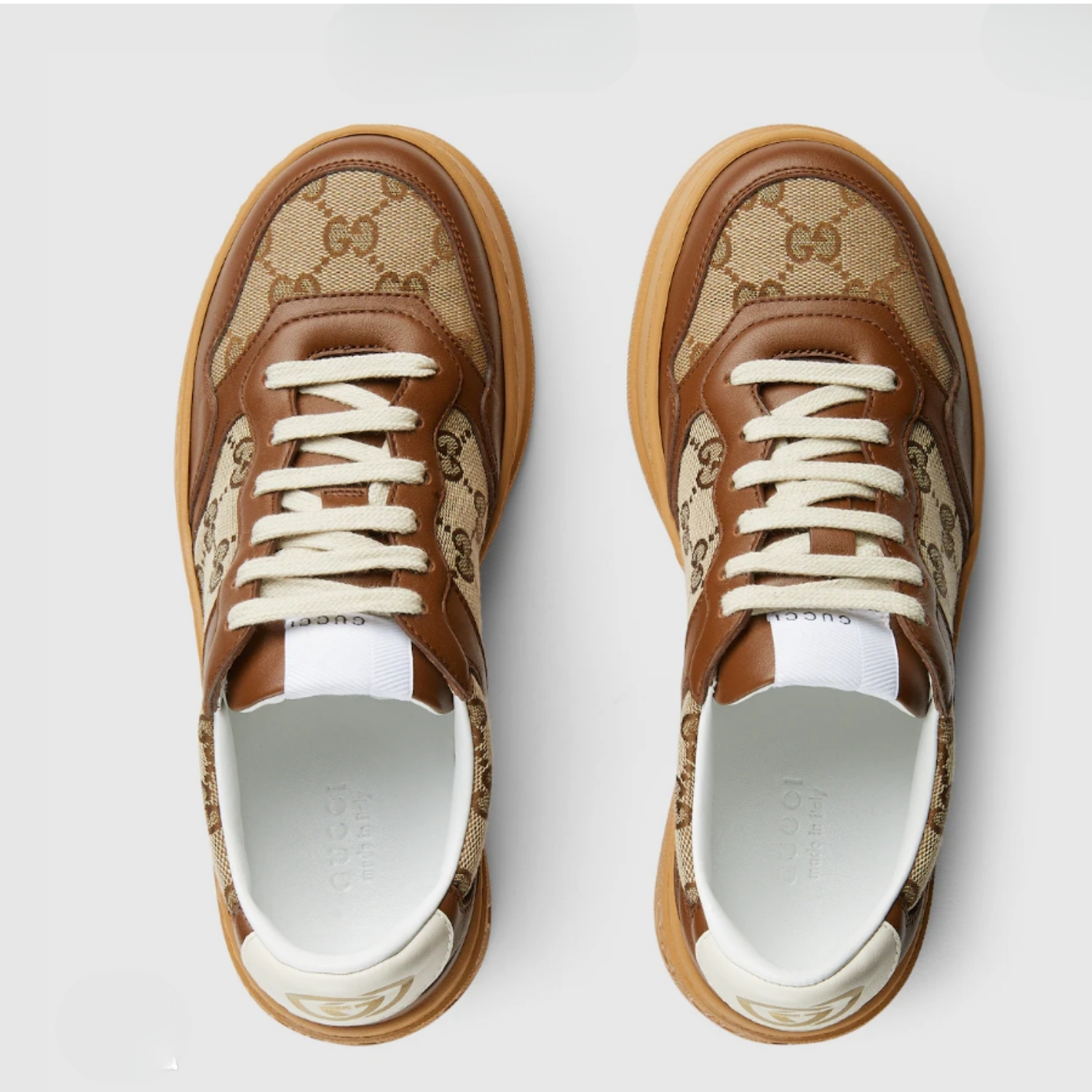 Gucci GG Sneakers Beige/ Ebony Original GG Canvas For Women 676092 UPG20 2866
