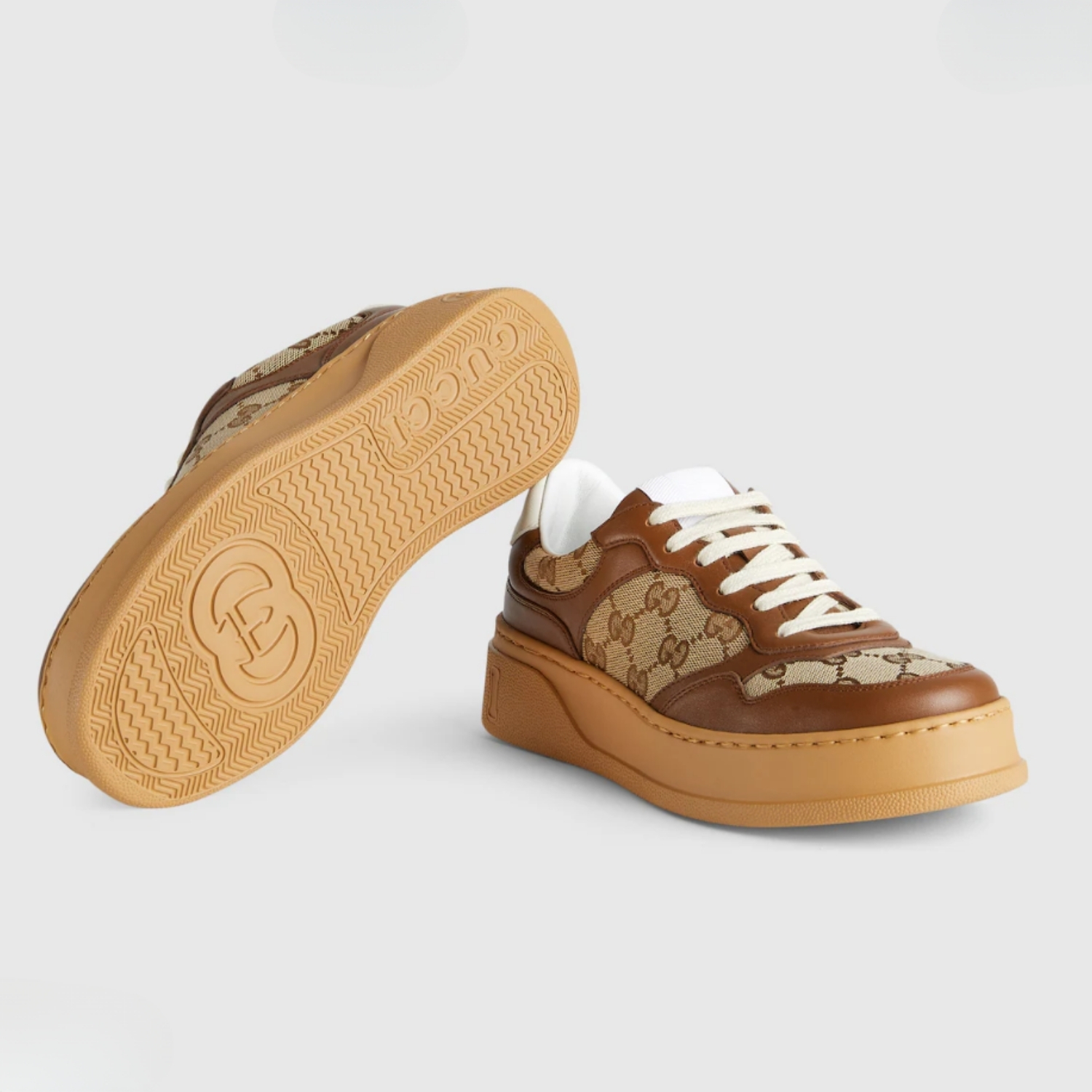 Gucci GG Sneakers Beige/ Ebony Original GG Canvas For Women 676092 UPG20 2866