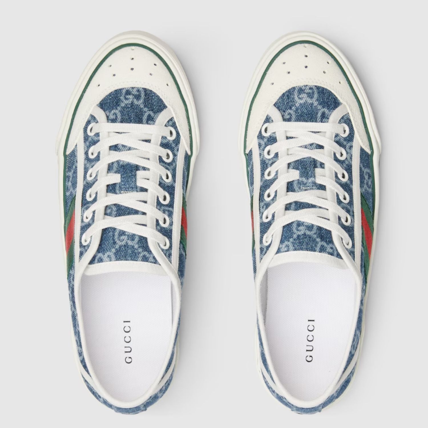 Gucci GG Tennis 1977 Sneakers Blue Denim For Women 859219 FAFIW 4749