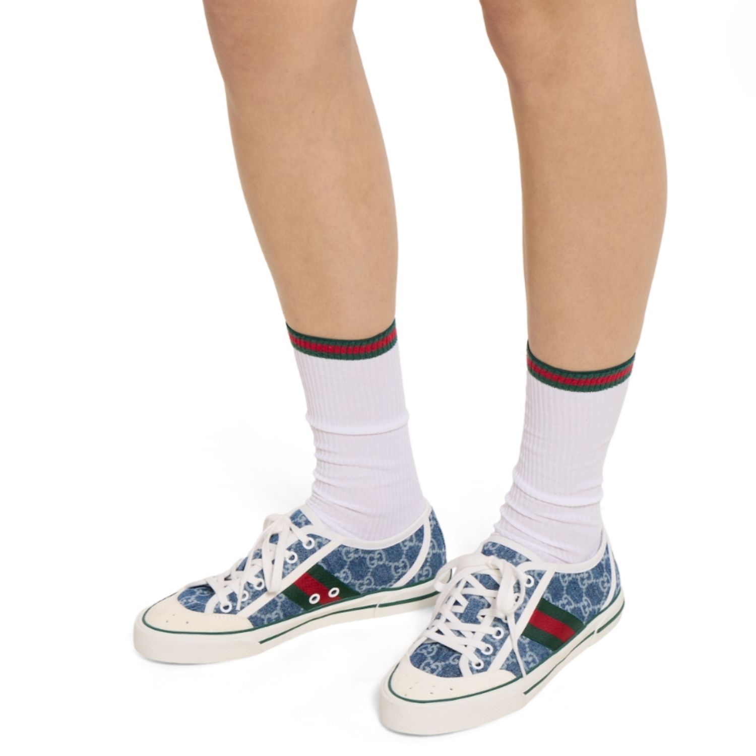 Gucci GG Tennis 1977 Sneakers Blue Denim For Women 859219 FAFIW 4749