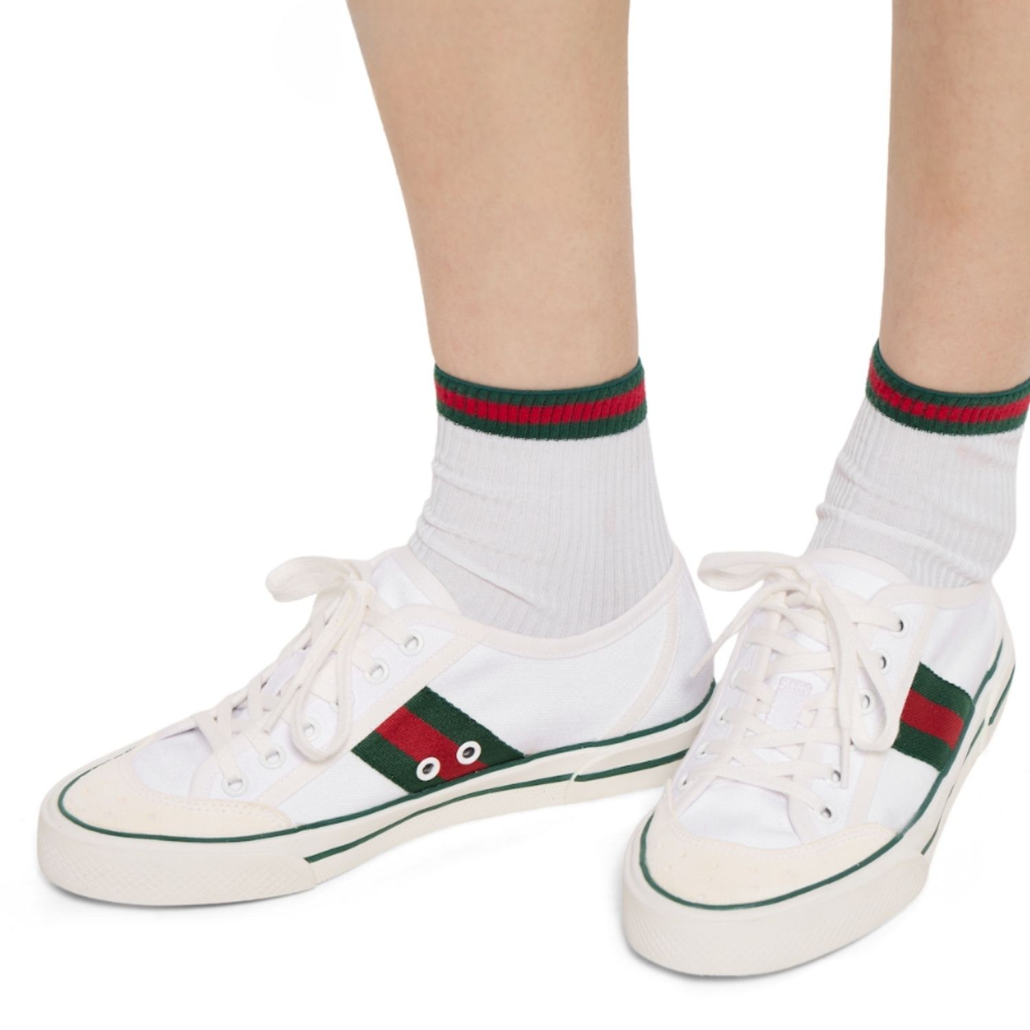 Gucci GG Tennis 1977 Sneakers White Canvas For Women 859219 FAFS4 9074