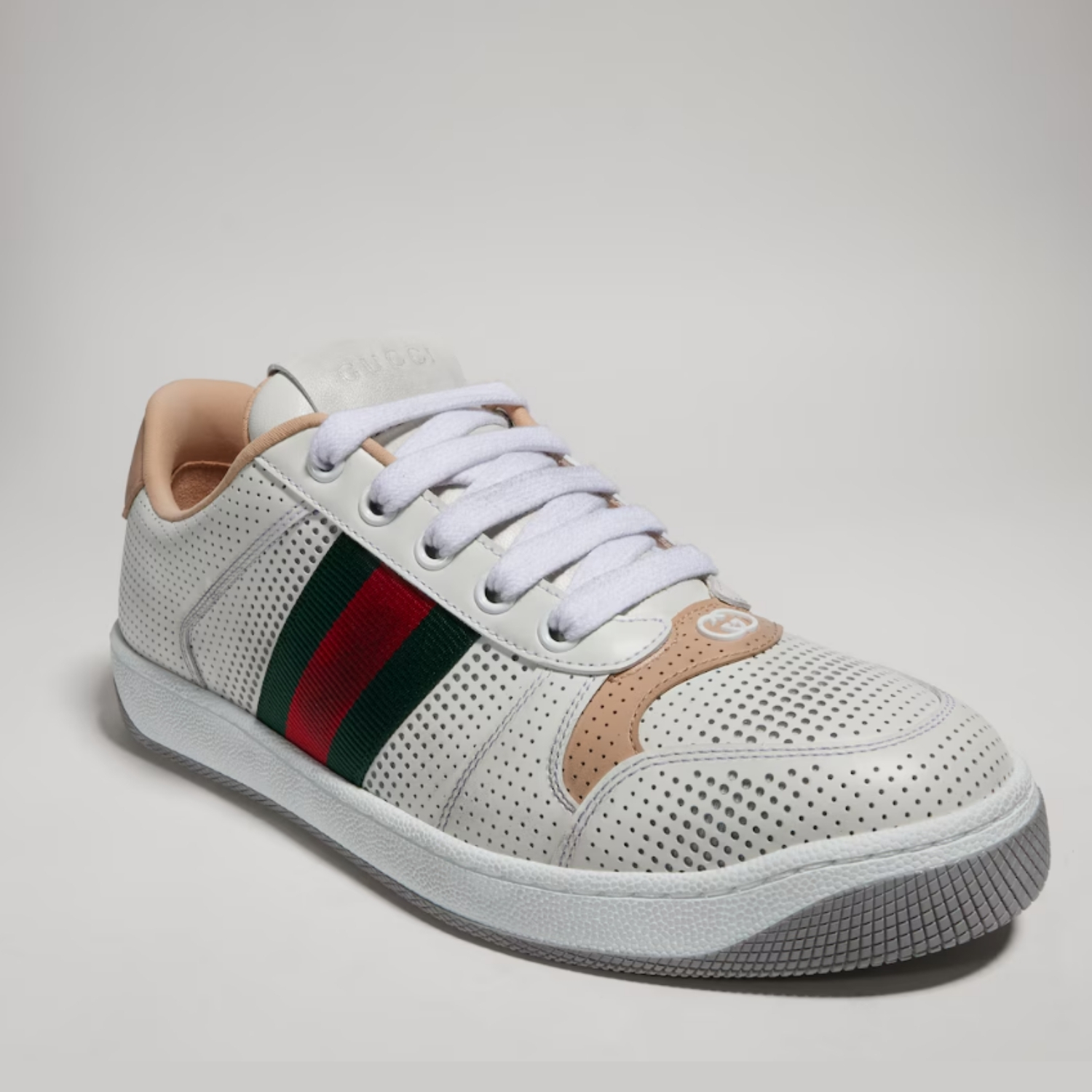 Gucci Screener Sneakers Beige/ Dark Brown For Women A000MV AAGVY 9062