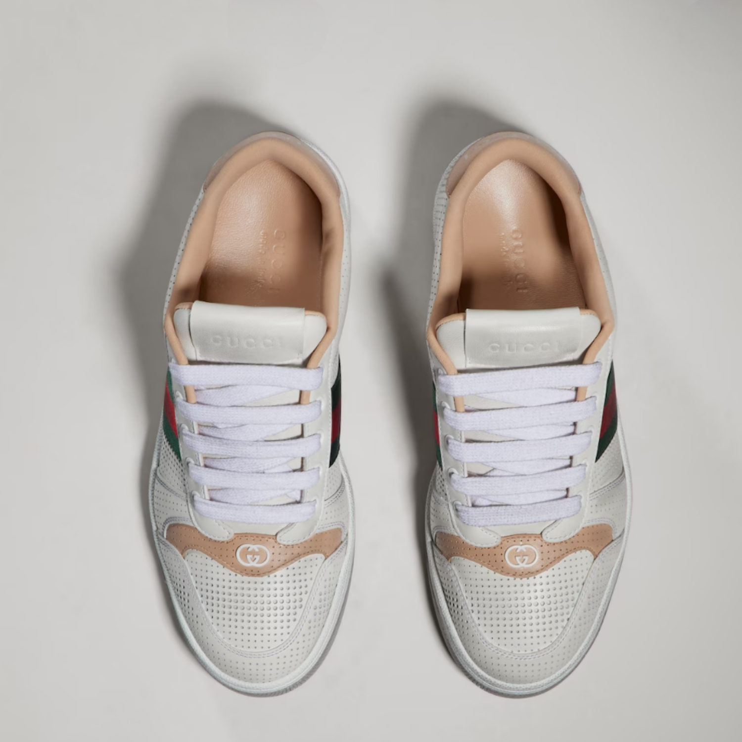 Gucci Screener Sneakers Beige/ Dark Brown For Women A000MV AAGVY 9062