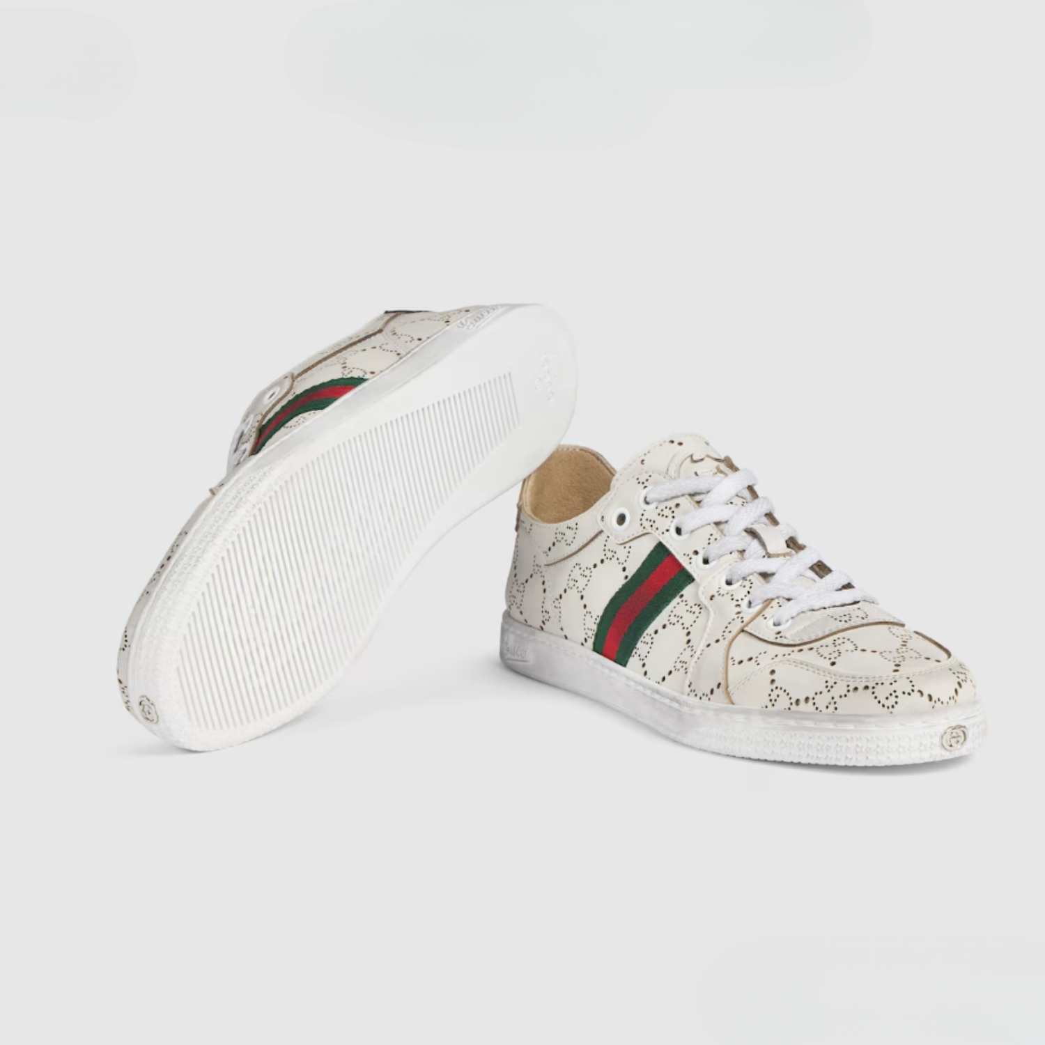 Gucci Stretch Low Top Sneakers White For Women 865050 AAGGP 9166