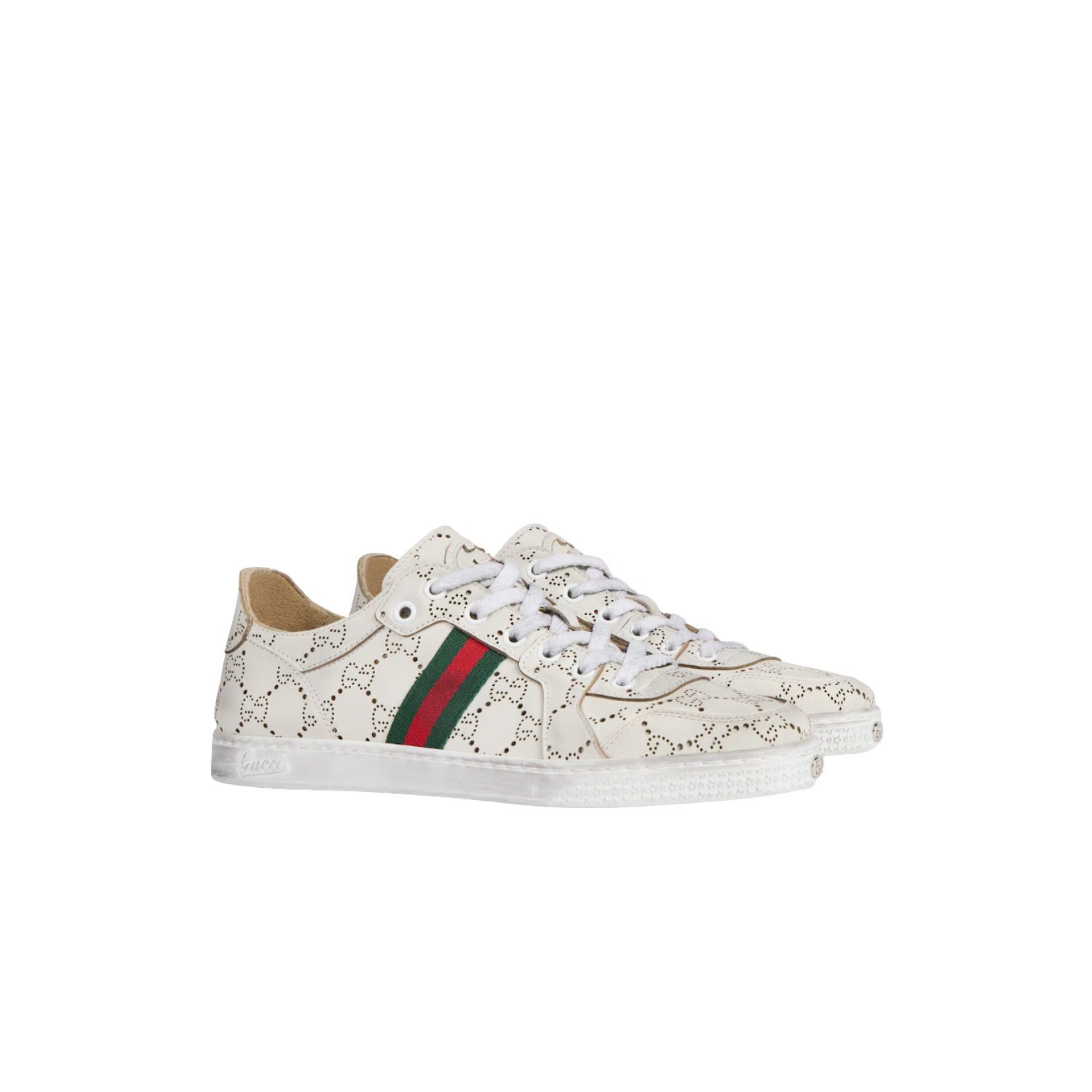 Gucci Stretch Low Top Sneakers White For Women 865050 AAGGP 9166