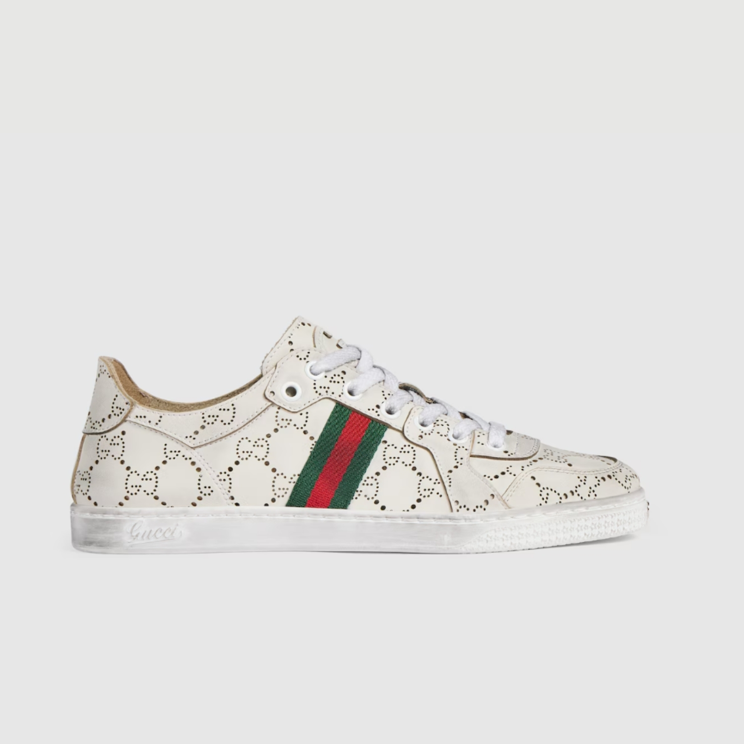 Gucci Stretch Low Top Sneakers White For Women 865050 AAGGP 9166