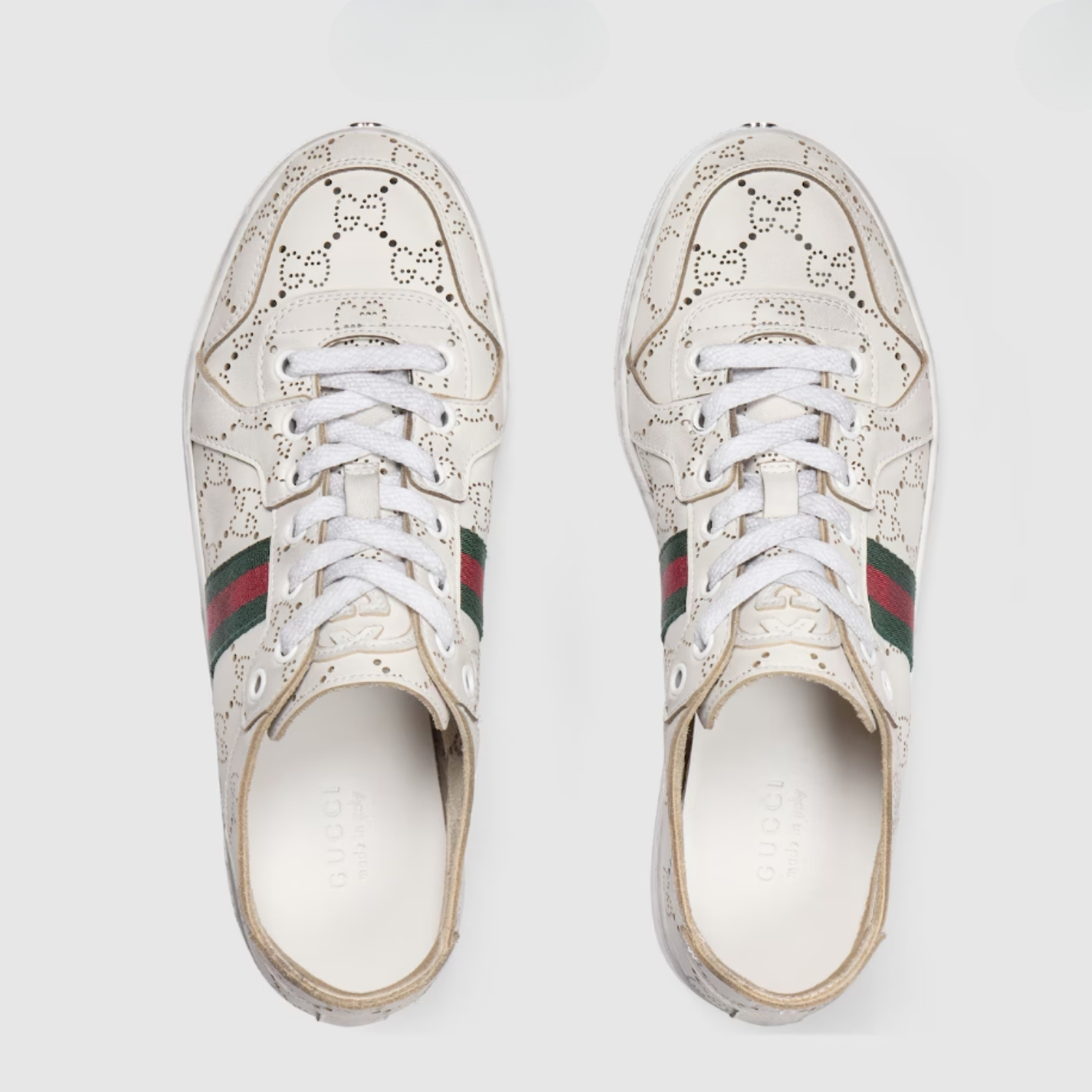 Gucci Stretch Low Top Sneakers White For Women 865050 AAGGP 9166