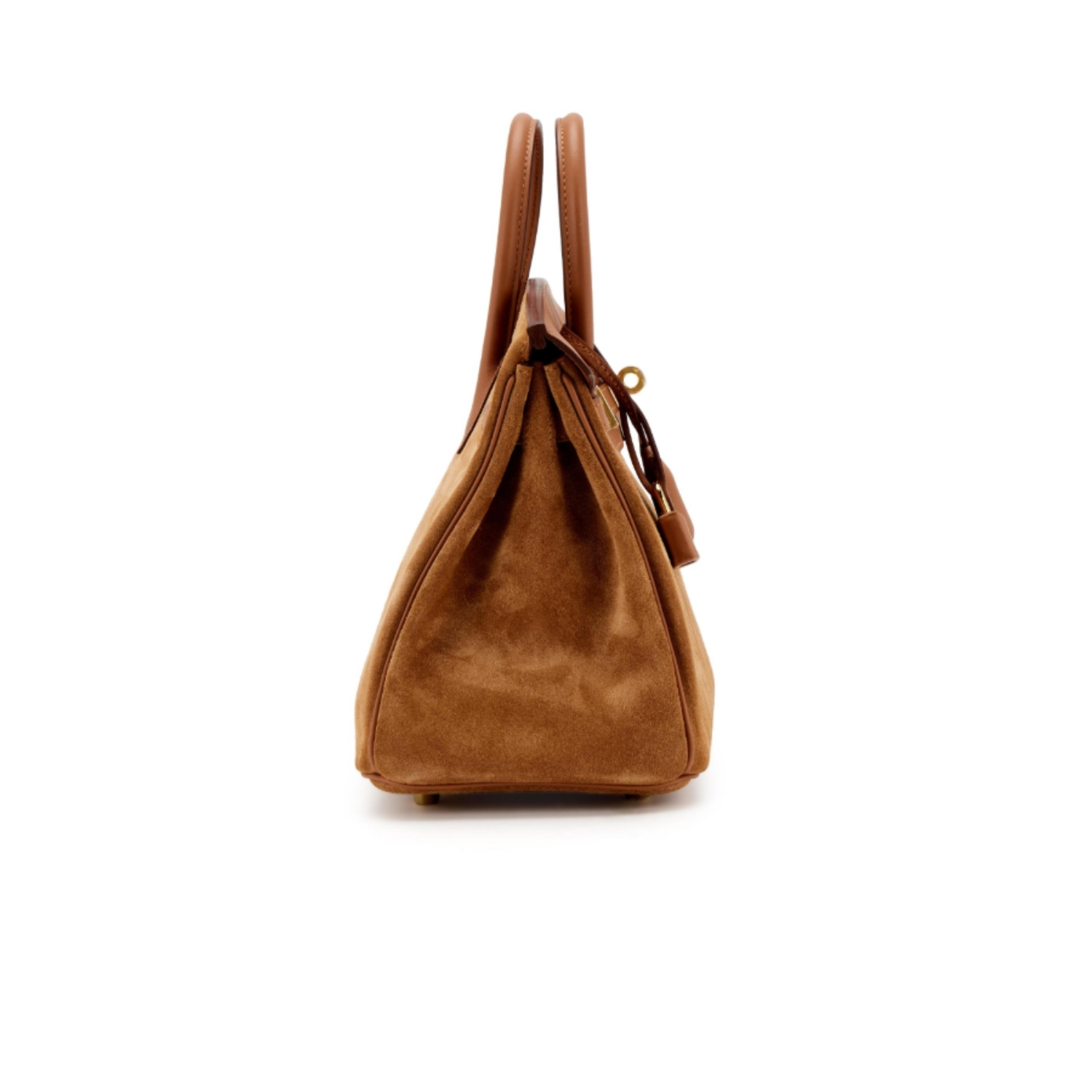 Hermes Birkin 25 Top Handle Bag 9.8in/ 25cm Brown Suede Gold Hardware For Women