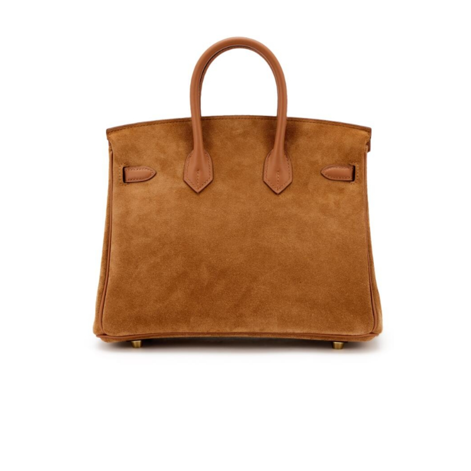 Hermes Birkin 25 Top Handle Bag 9.8in/ 25cm Brown Suede Gold Hardware For Women