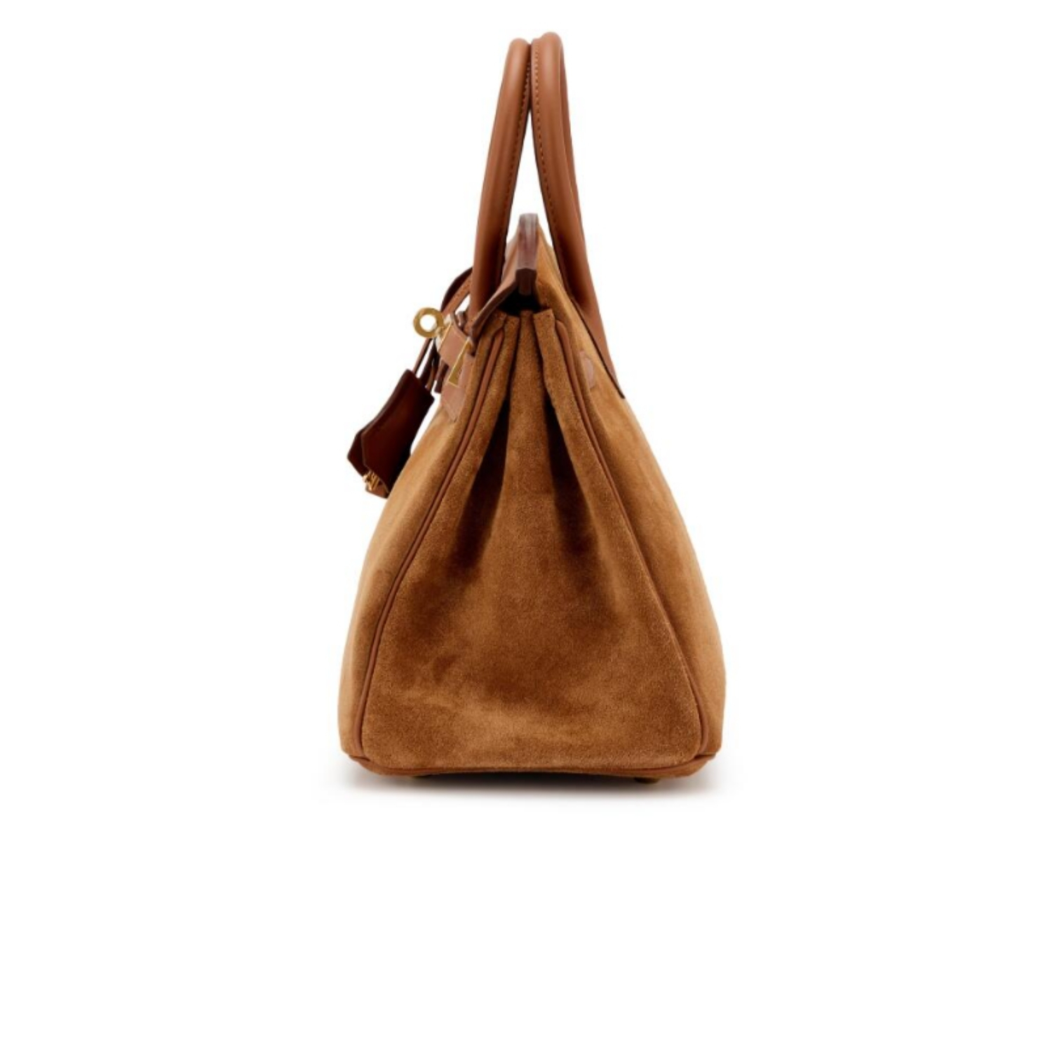 Hermes Birkin 25 Top Handle Bag 9.8in/ 25cm Brown Suede Gold Hardware For Women