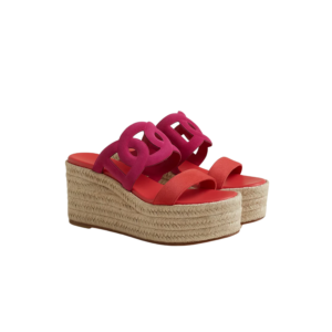 Hermes Ithea 30 Espadrille Sandals Rose Vermillon For Women H242111Z 3J370
