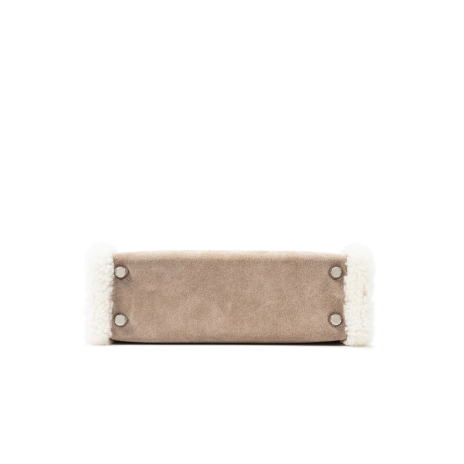 Hermes Kelly Teddy Top Handle Bag 8.6in/ 22cm Etoupe Suede Silver Hardware For Women