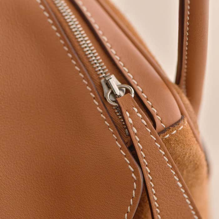 Hermes Lindy 26 Shoulder Bag 10.2in/ 26cm Brown Suede Silver Hardware For Women