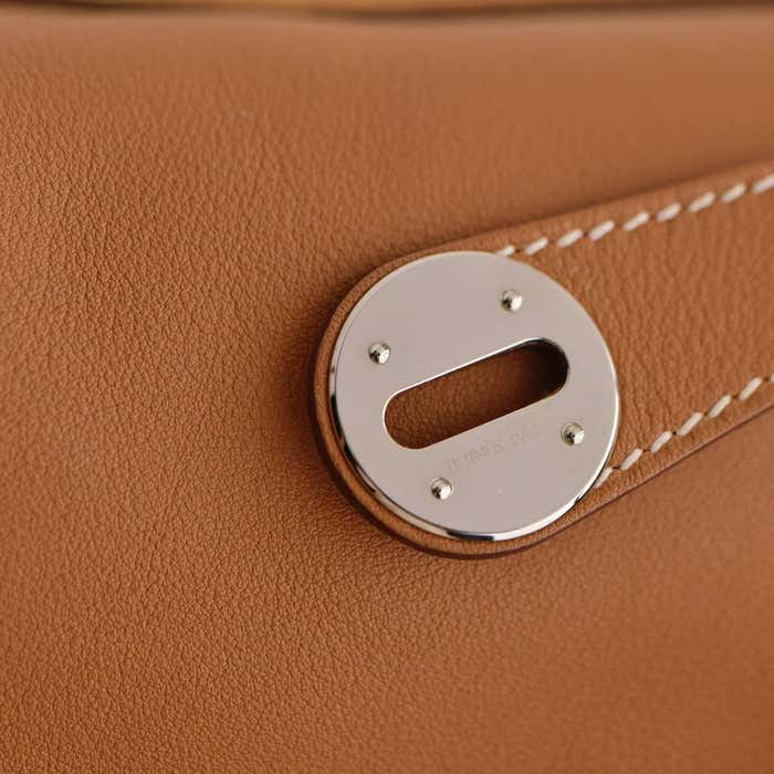 Hermes Lindy 26 Shoulder Bag 10.2in/ 26cm Brown Suede Silver Hardware For Women