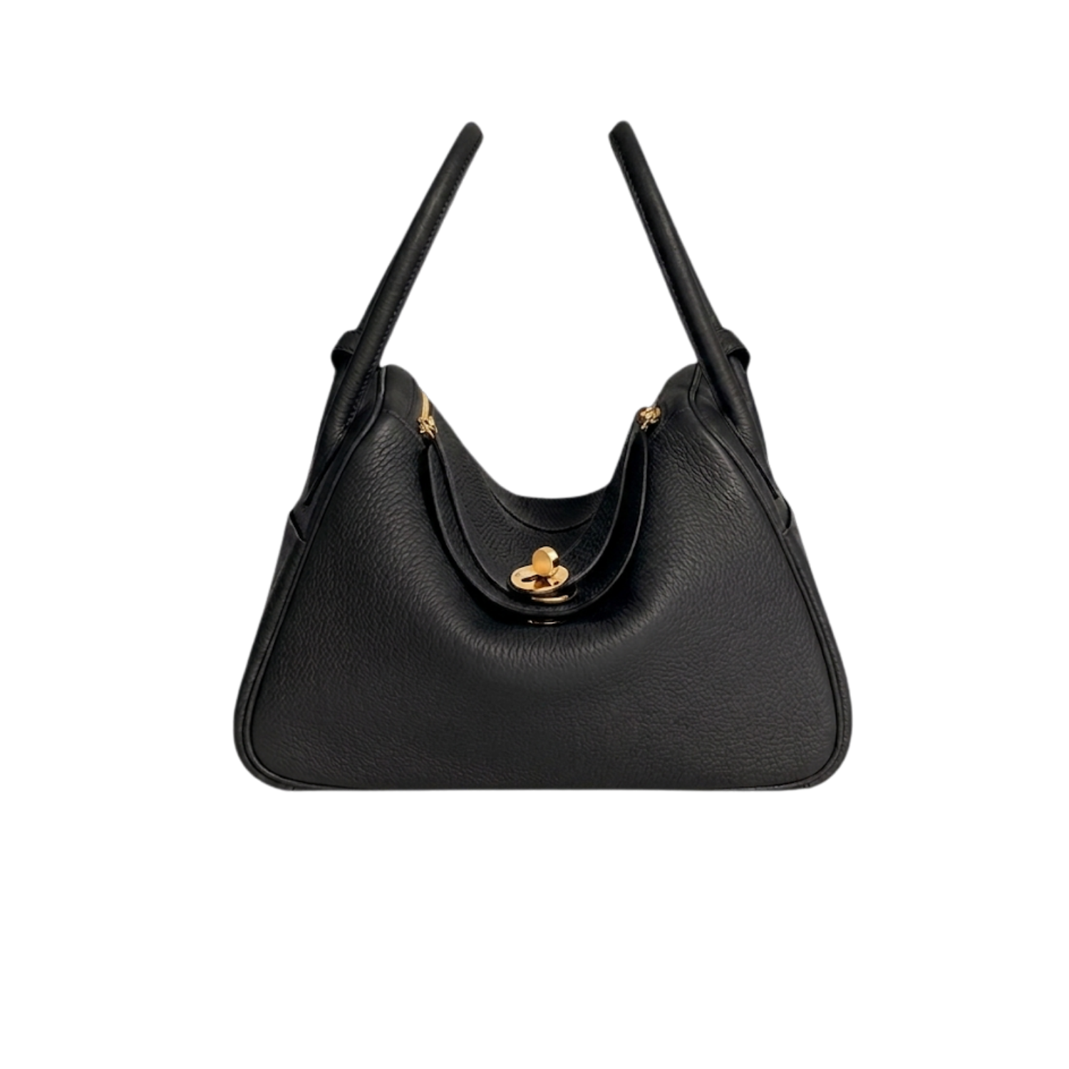 Hermes Lindy 26 Shoulder Bag 10.2in/ 26cm Noir Gold Hardware For Women