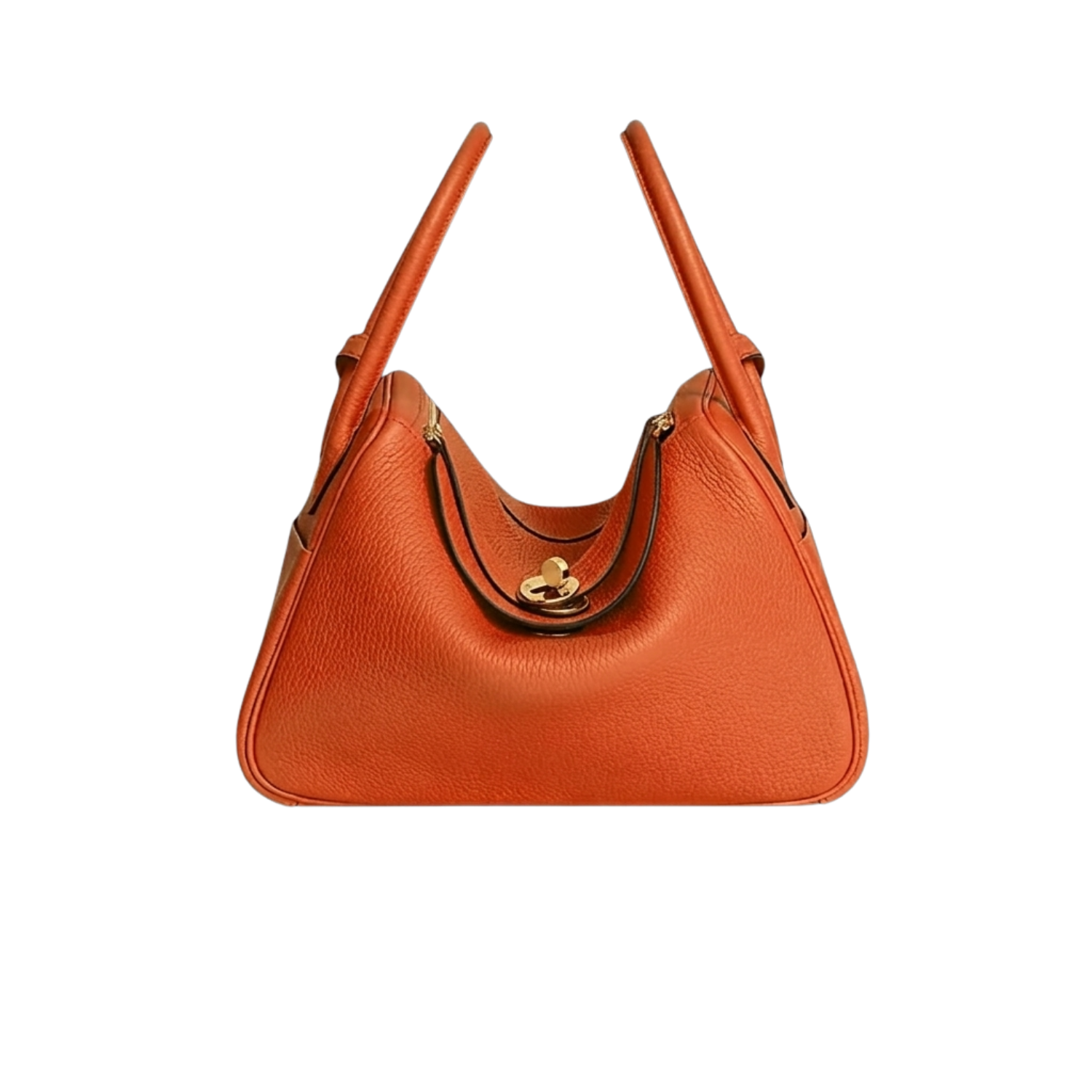 Hermes Lindy 26 Shoulder Bag 10.2in/ 26cm Orange Gold Hardware For Women