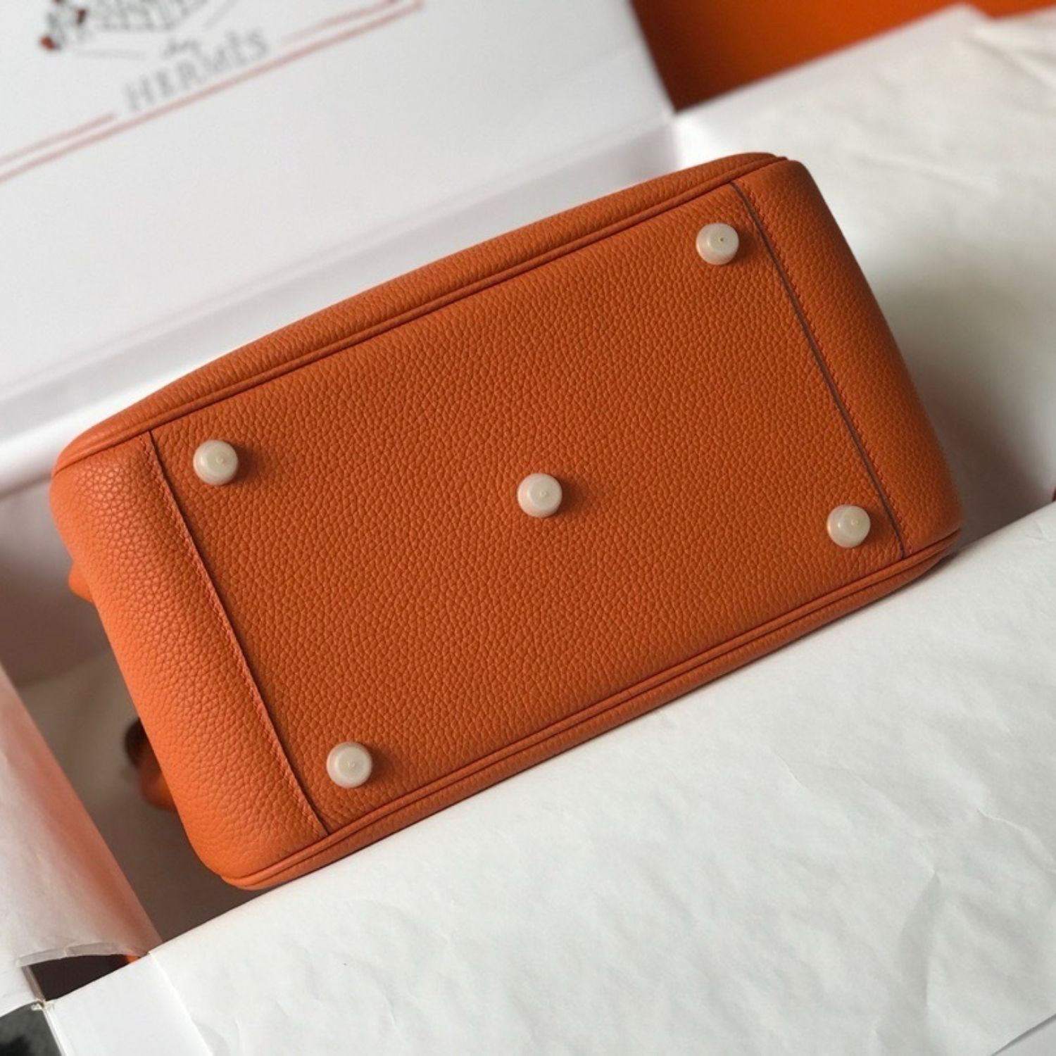 Hermes Lindy 26 Shoulder Bag 10.2in/ 26cm Orange Gold Hardware For Women