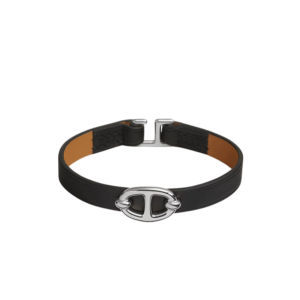 Hermes Mini Thalassa Bracelet Black Silver Hardware For Women H500522FK89T1