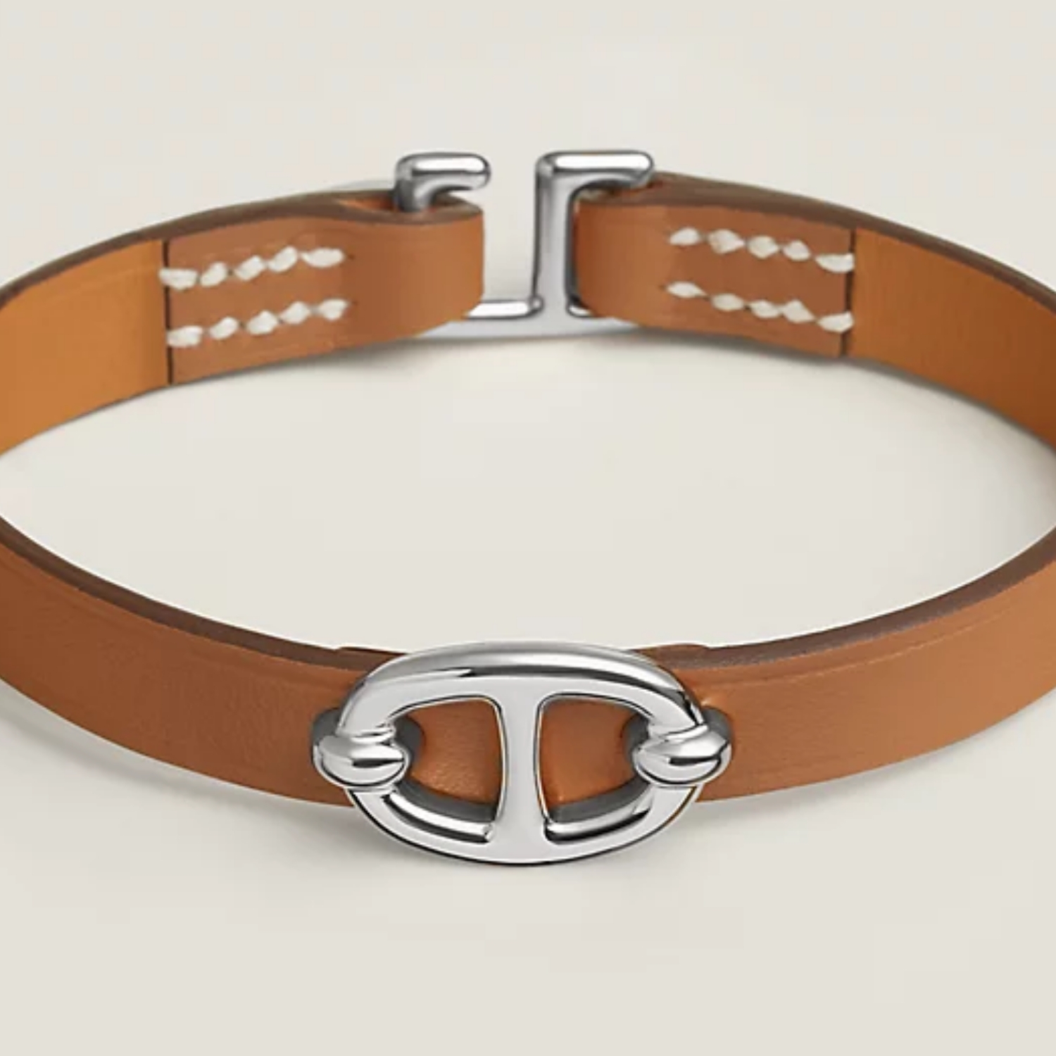 Hermes Mini Thalassa Bracelet Brown Silver Hardware For Women H500522FK37T1