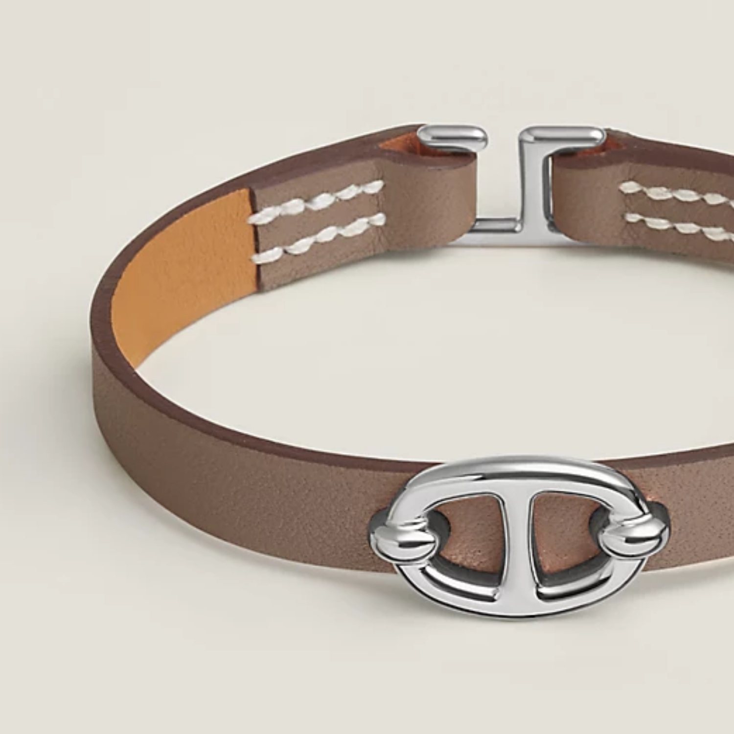 Hermes Mini Thalassa Bracelet Etoupe Silver Hardware For Women H500522FK18T1
