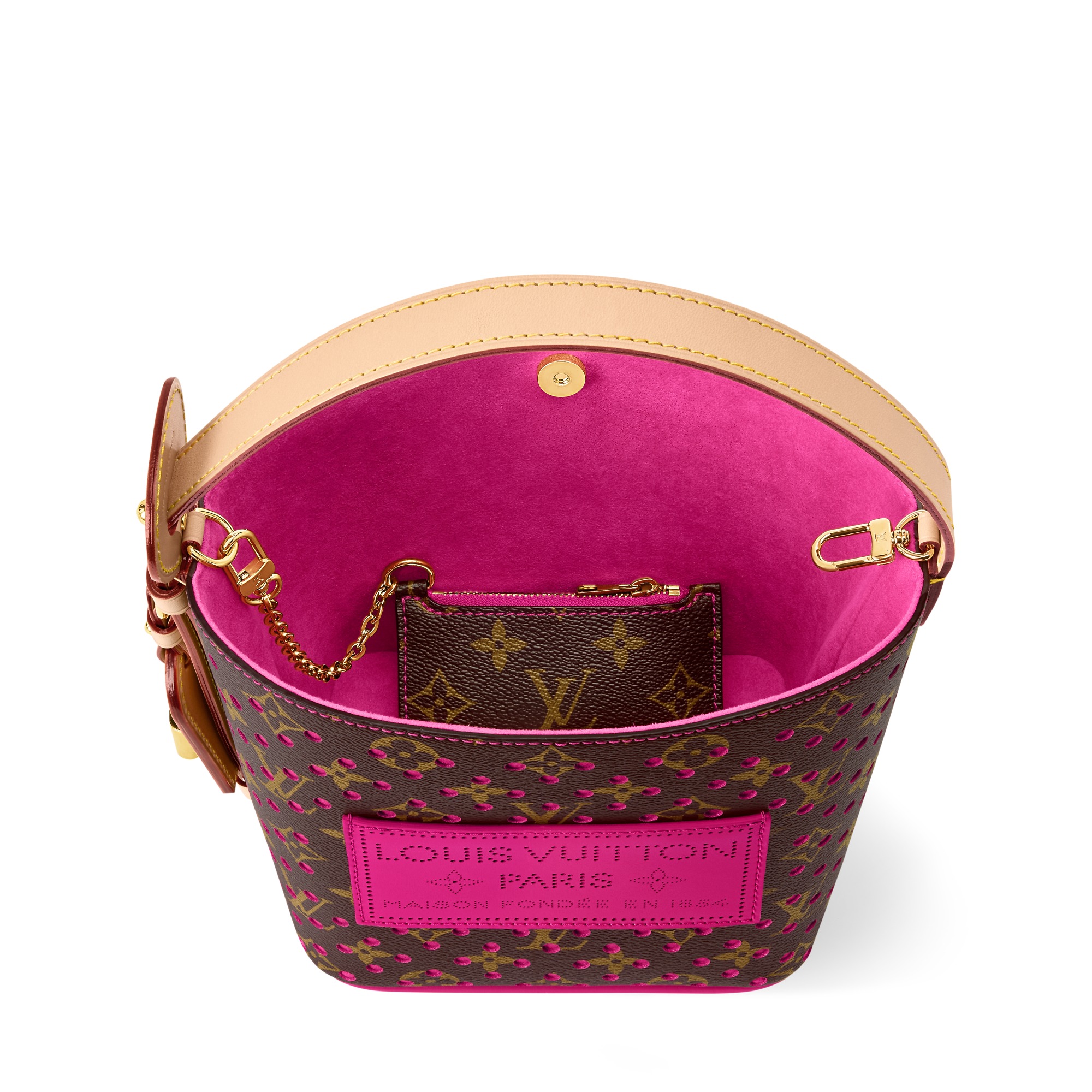 Louis Vuitton All In BB Bucket Shoulder Bag 7.1in/ 18cm Pop Crush Gold Hardware For Women M29075
