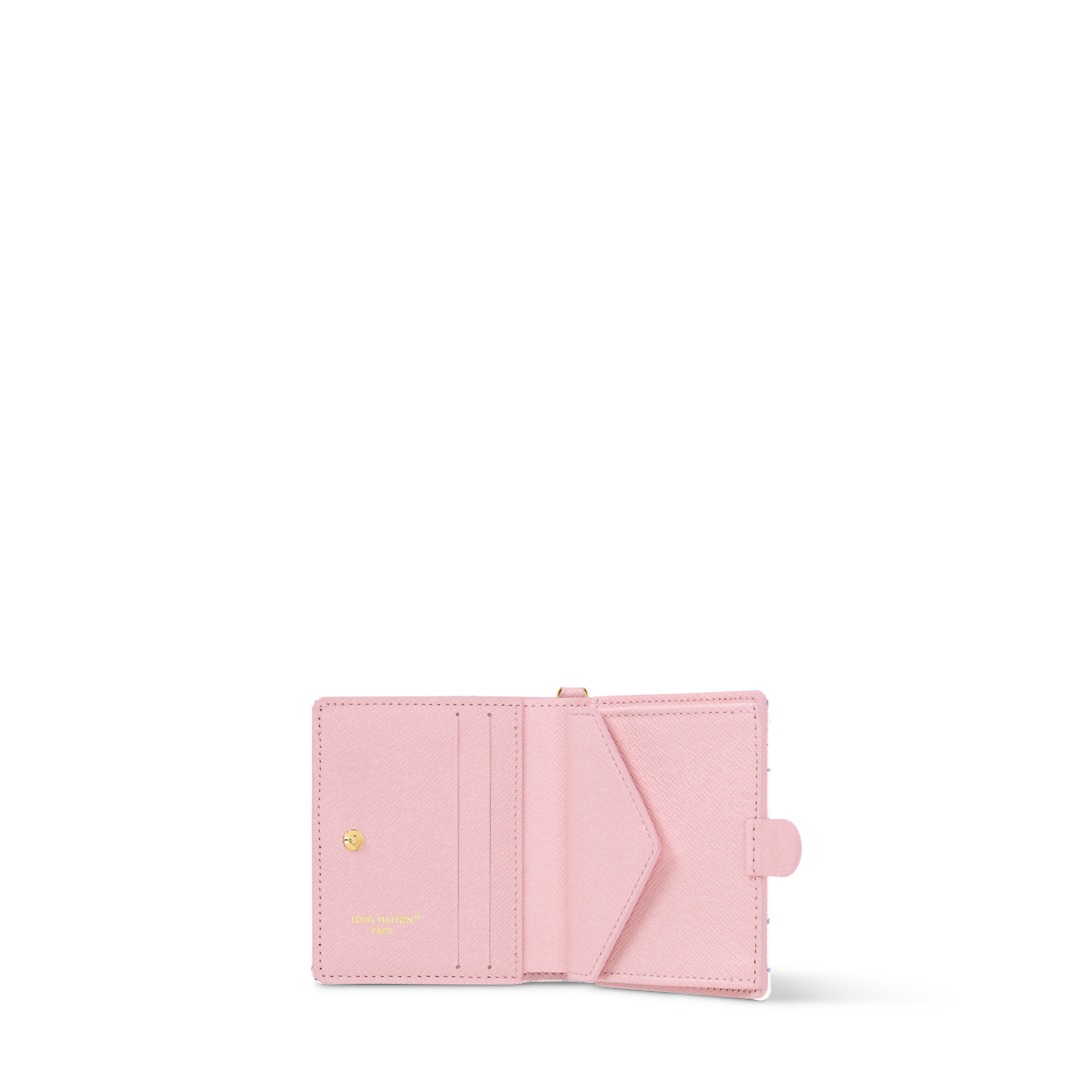 Louis Vuitton Charms Pocket Wallet 3.9in/ 9.9cm Stamp Blue Gold Hardware For Women M29058