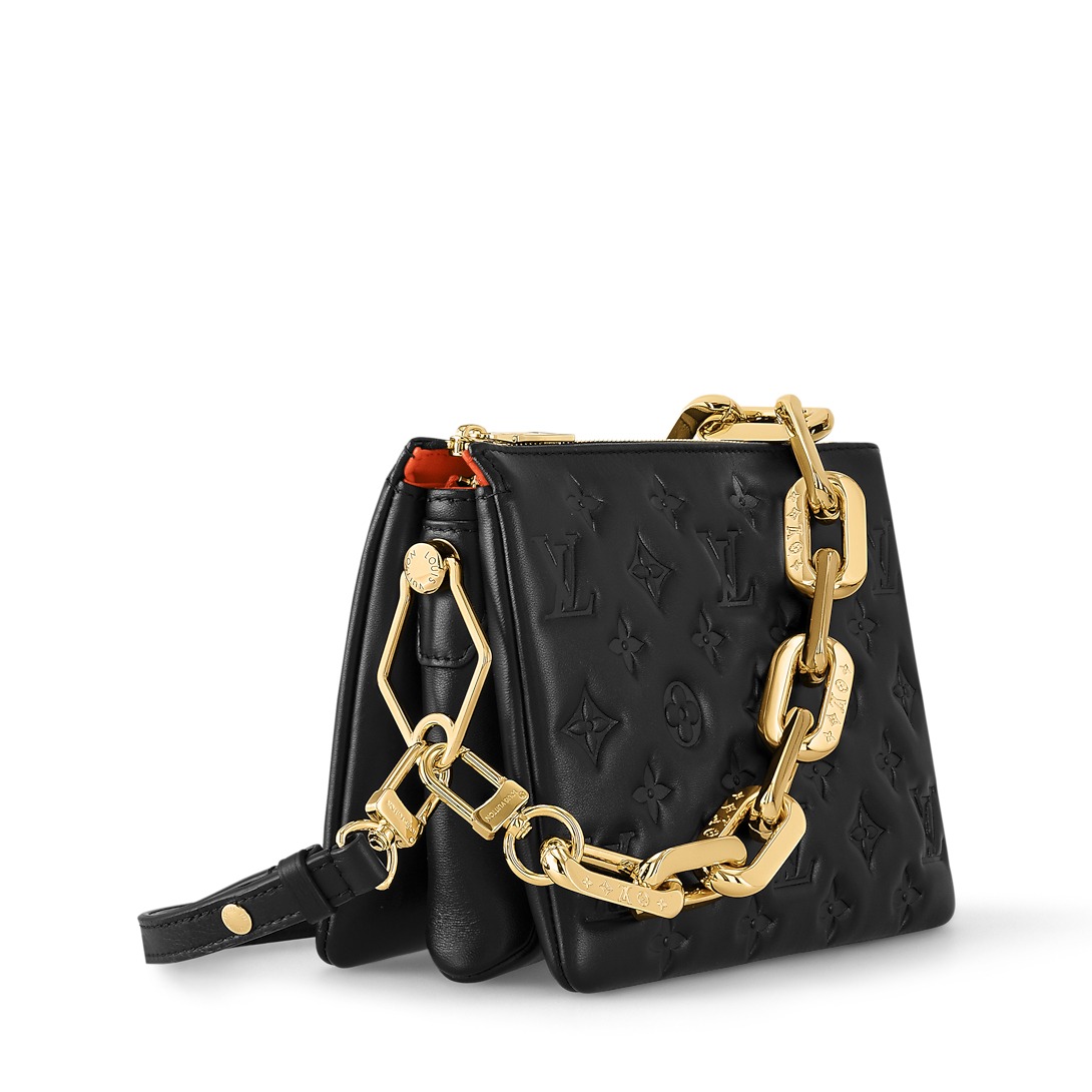Louis Vuitton Coussin BB Shoulder Bag 8.3in/ 26cm Black Gold Hardware For Women M21259