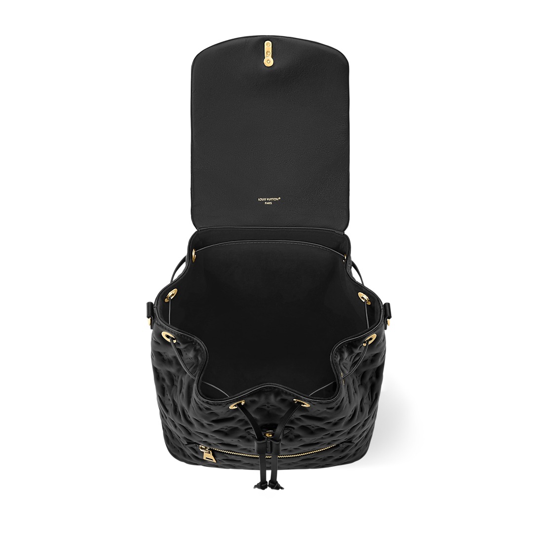 Louis Vuitton Coussin Backpack MM Shoulder Bag 13in/ 33cm Black Gold Hardware For Women M25508