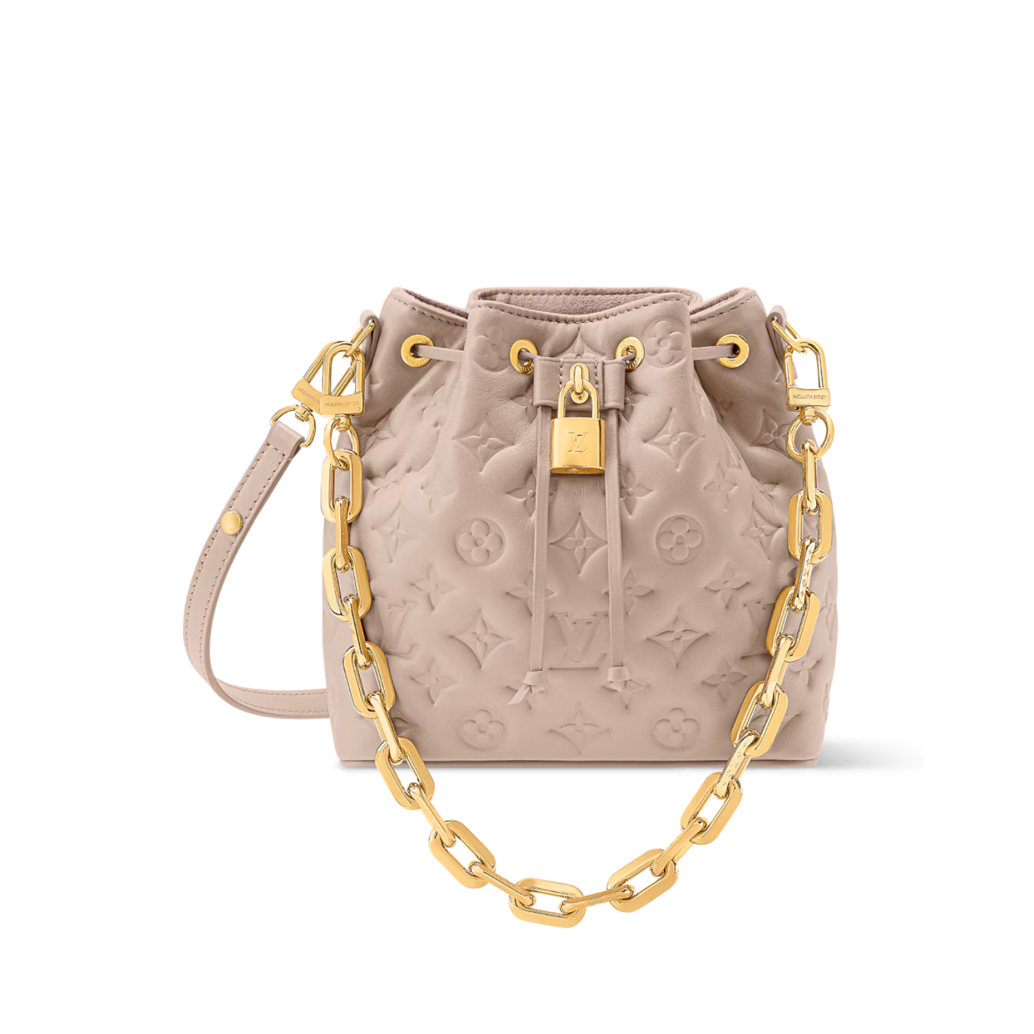 Louis Vuitton Coussin Bucket Shoulder Bag 7.9in/ 20cm Beige Gold Hardware For Women M26530