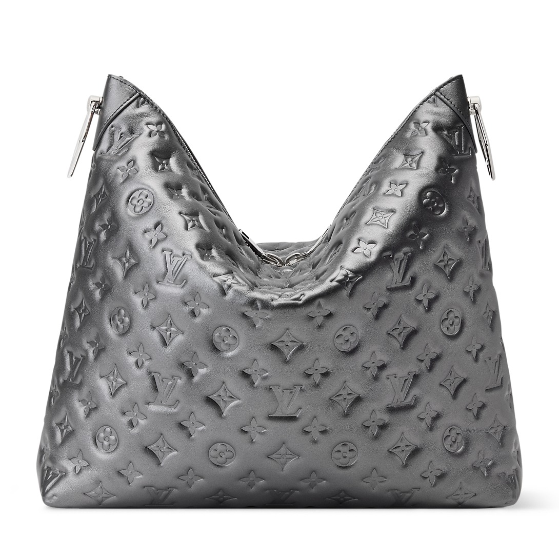 Louis Vuitton Coussin Hobo MM Shoulder Bag 15in/ 38cm Gunmetal Gray Silver Hardware For Women M26231