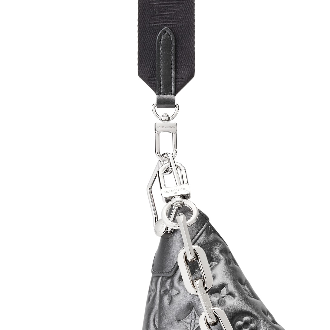 Louis Vuitton Coussin Hobo MM Shoulder Bag 15in/ 38cm Gunmetal Gray Silver Hardware For Women M26231