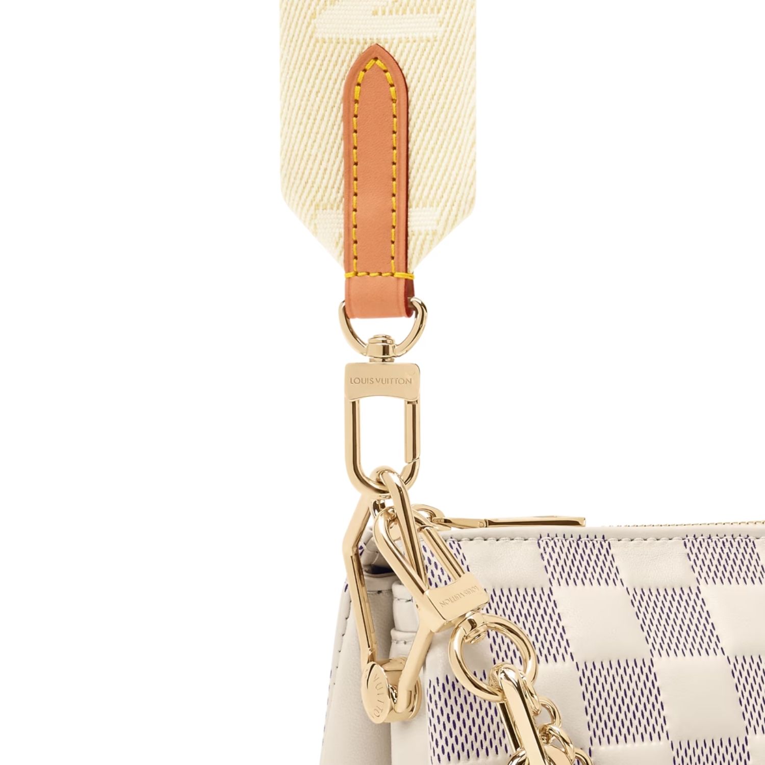 Louis Vuitton Coussin PM Shoulder Bag 10.2in/ 25.9cm Damier Azur Gold Hardware For Women N40904