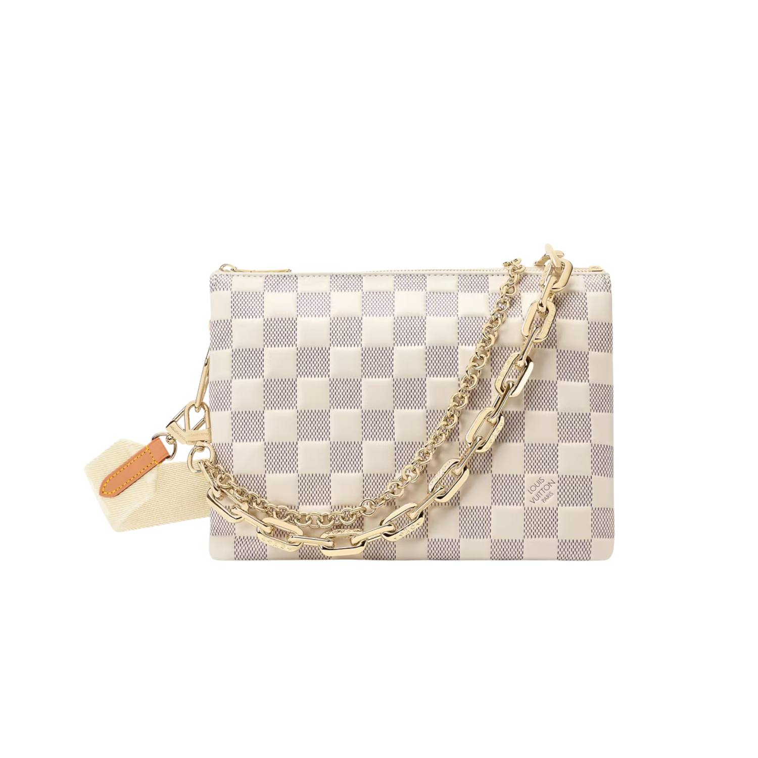 Louis Vuitton Coussin PM Shoulder Bag 10.2in/ 25.9cm Damier Azur Gold Hardware For Women N40904