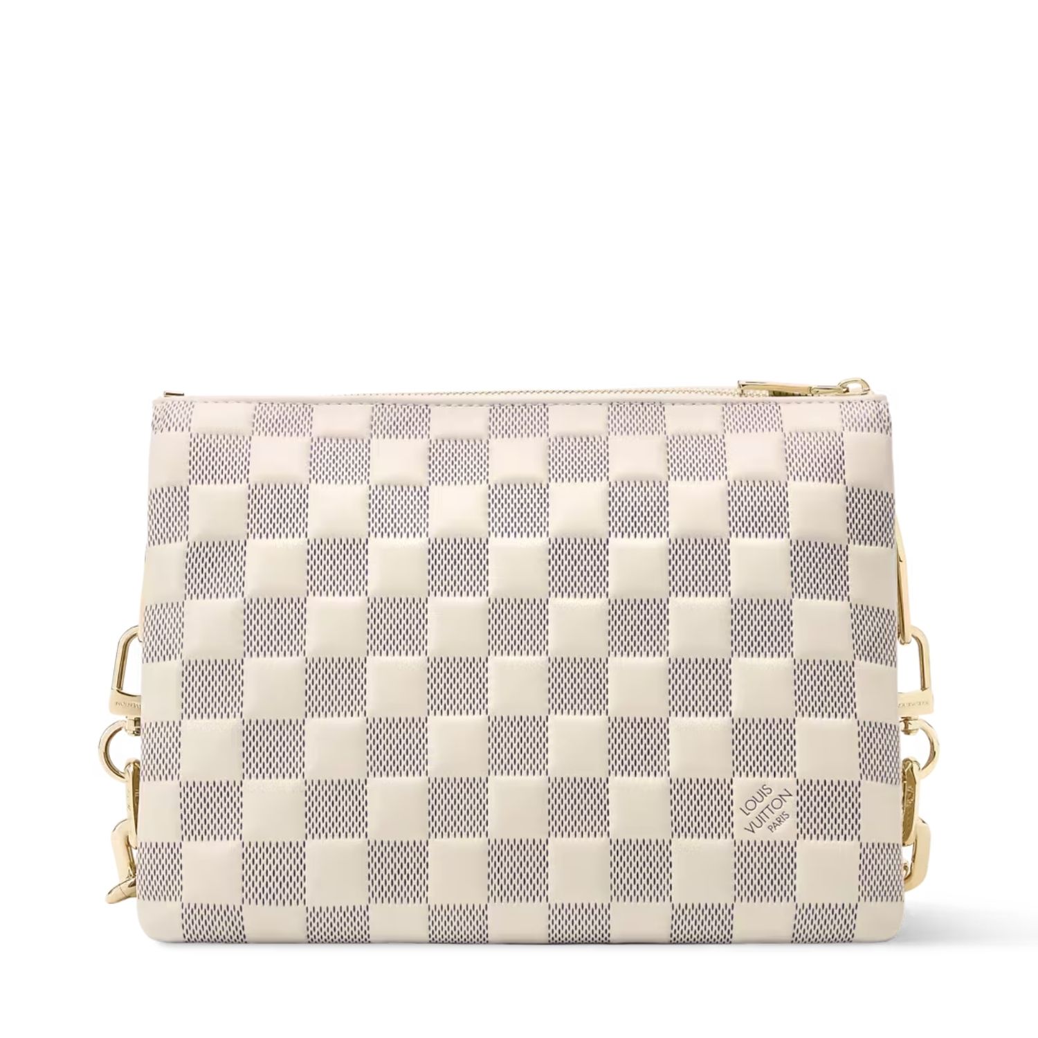 Louis Vuitton Coussin PM Shoulder Bag 10.2in/ 25.9cm Damier Azur Gold Hardware For Women N40904