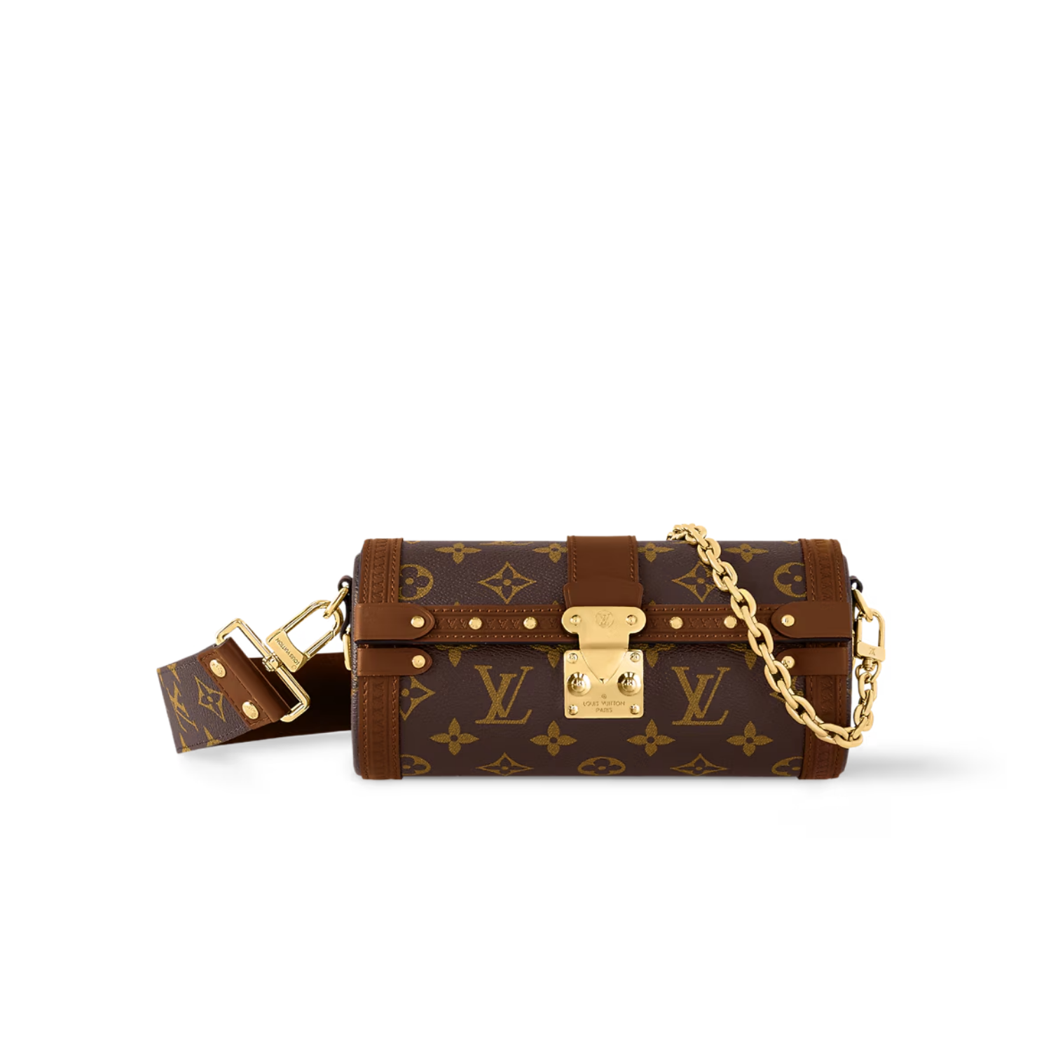 Louis Vuitton Papillon Trunk Shoulder Bag 7.5in/ 19cm Monogram Brown Gold Hardware For Women M57835