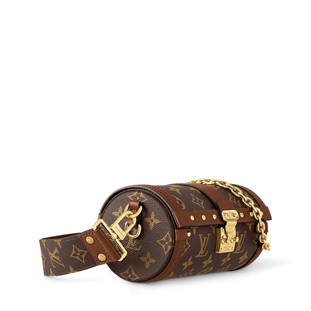Louis Vuitton Papillon Trunk Shoulder Bag 7.5in/ 19cm Monogram Brown Gold Hardware For Women M57835