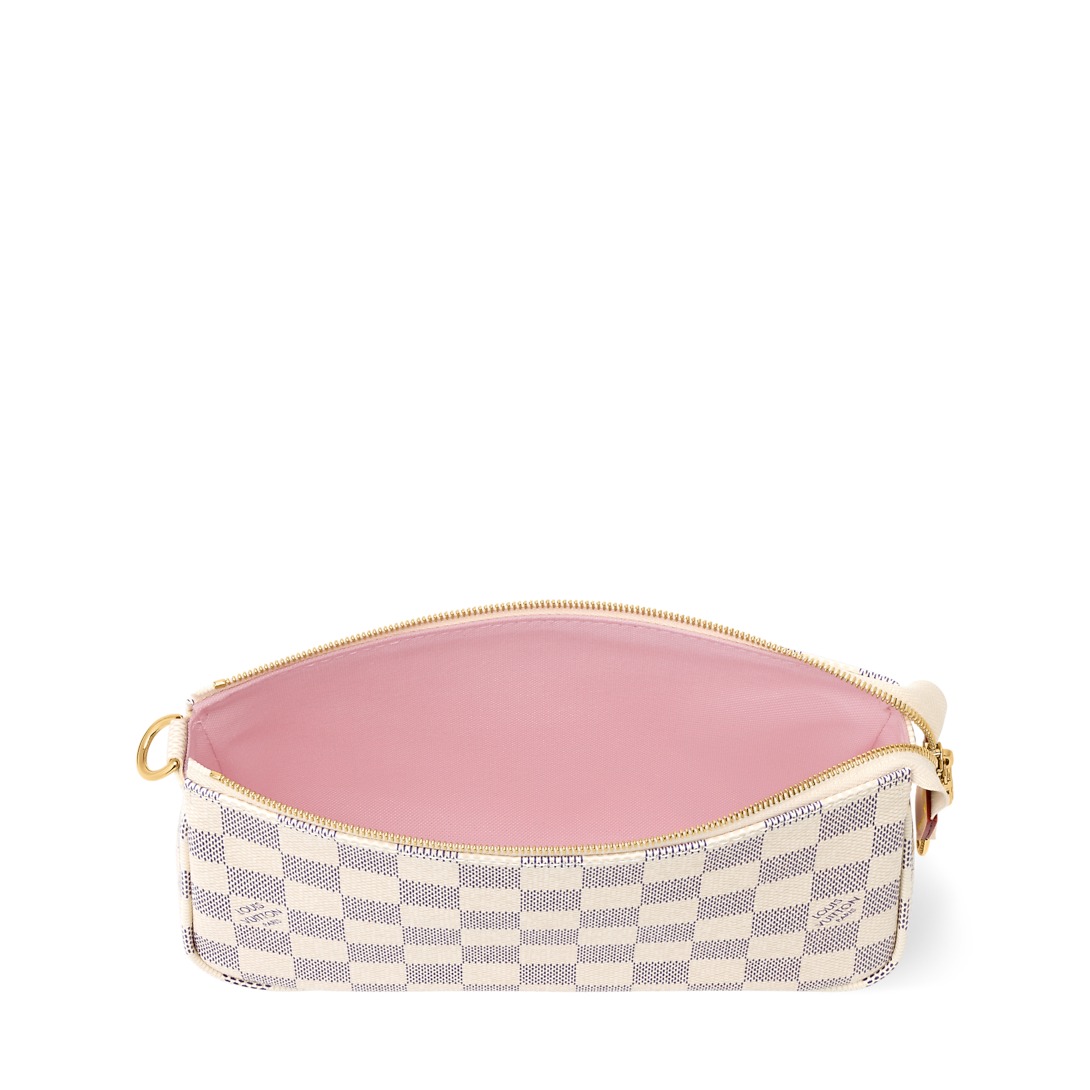 Louis Vuitton Pochette Accessoires Shoulder Bag 9.3in/ 23.5cm Damier Azur Gold Hardware For Women N40915