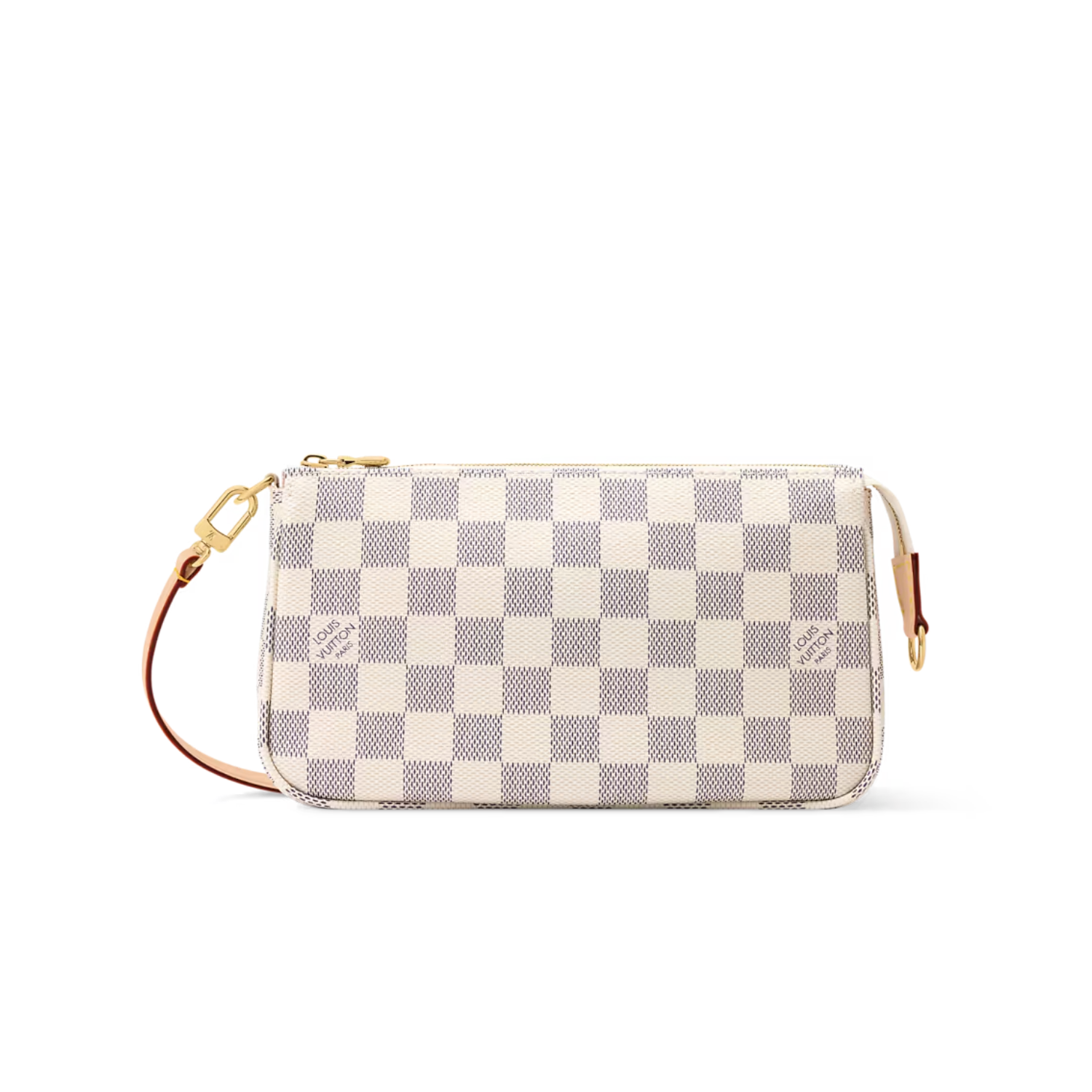 Louis Vuitton Pochette Accessoires Shoulder Bag 9.3in/ 23.5cm Damier Azur Gold Hardware For Women N40915