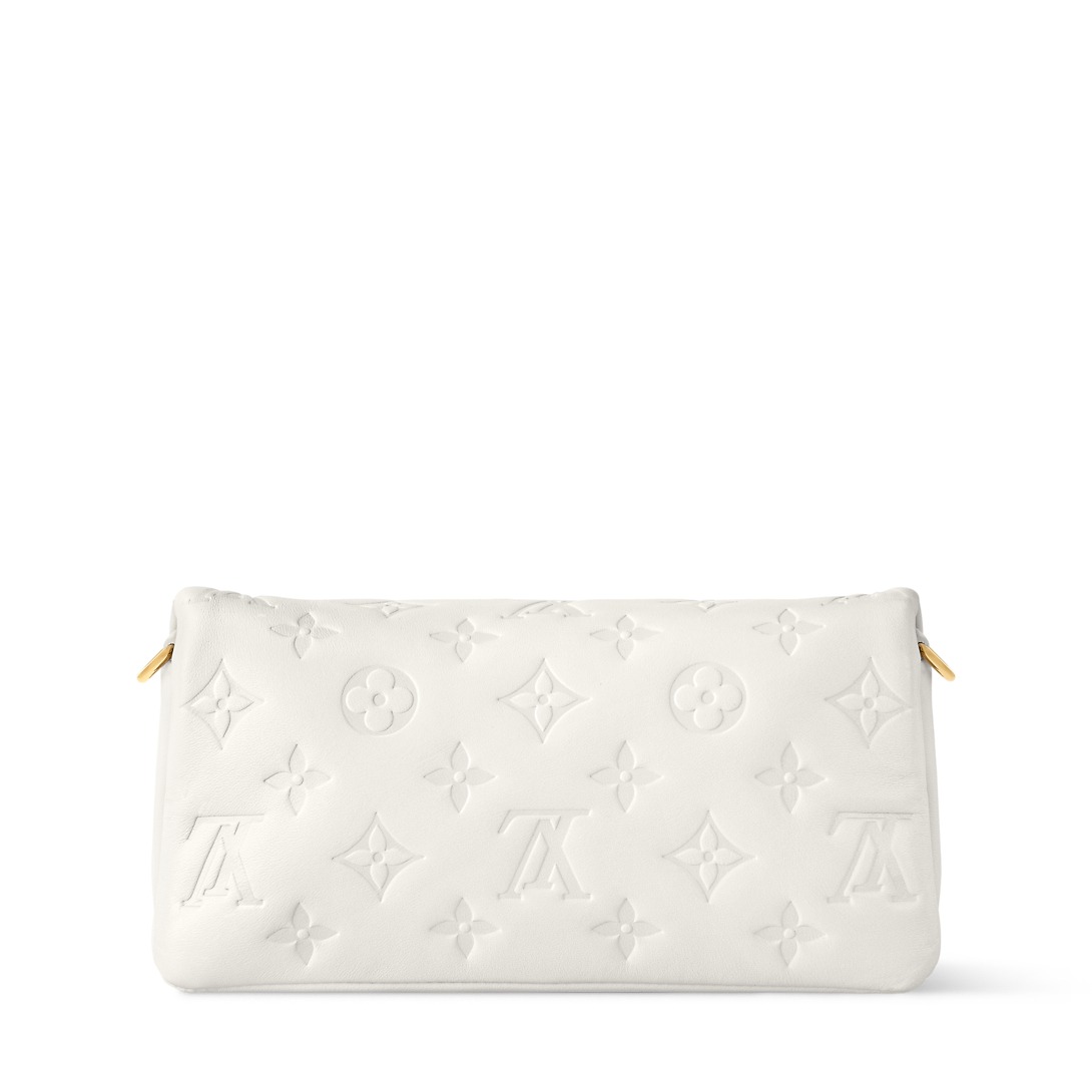 Louis Vuitton Pochette Coussin Crossbody Bag 8.5in/ 21cm Cream Gold Hardware For Women M11331
