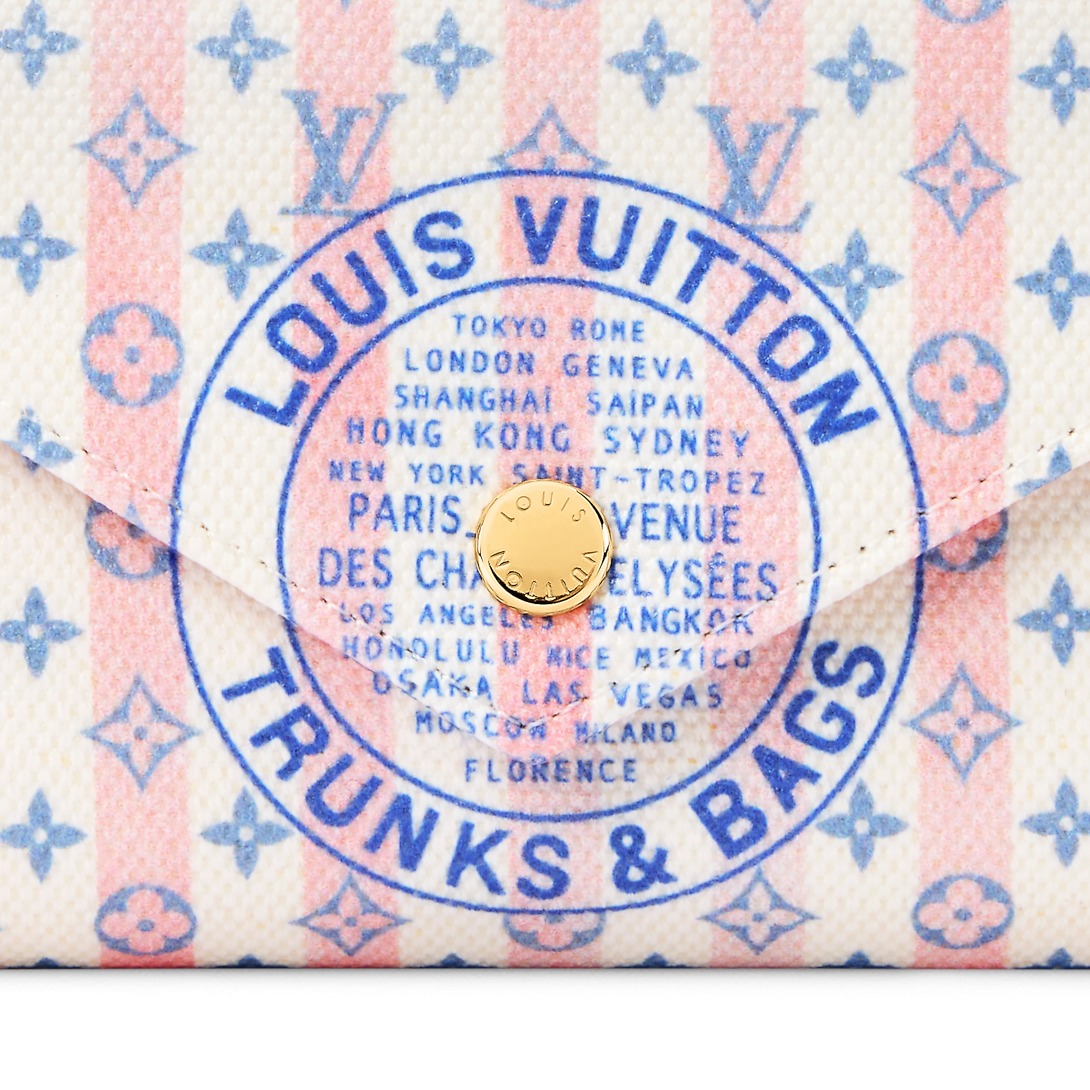 Louis Vuitton Victorine Wallet 4.7in/ 12cm Stamp Blue Gold Hardware For Women M29461