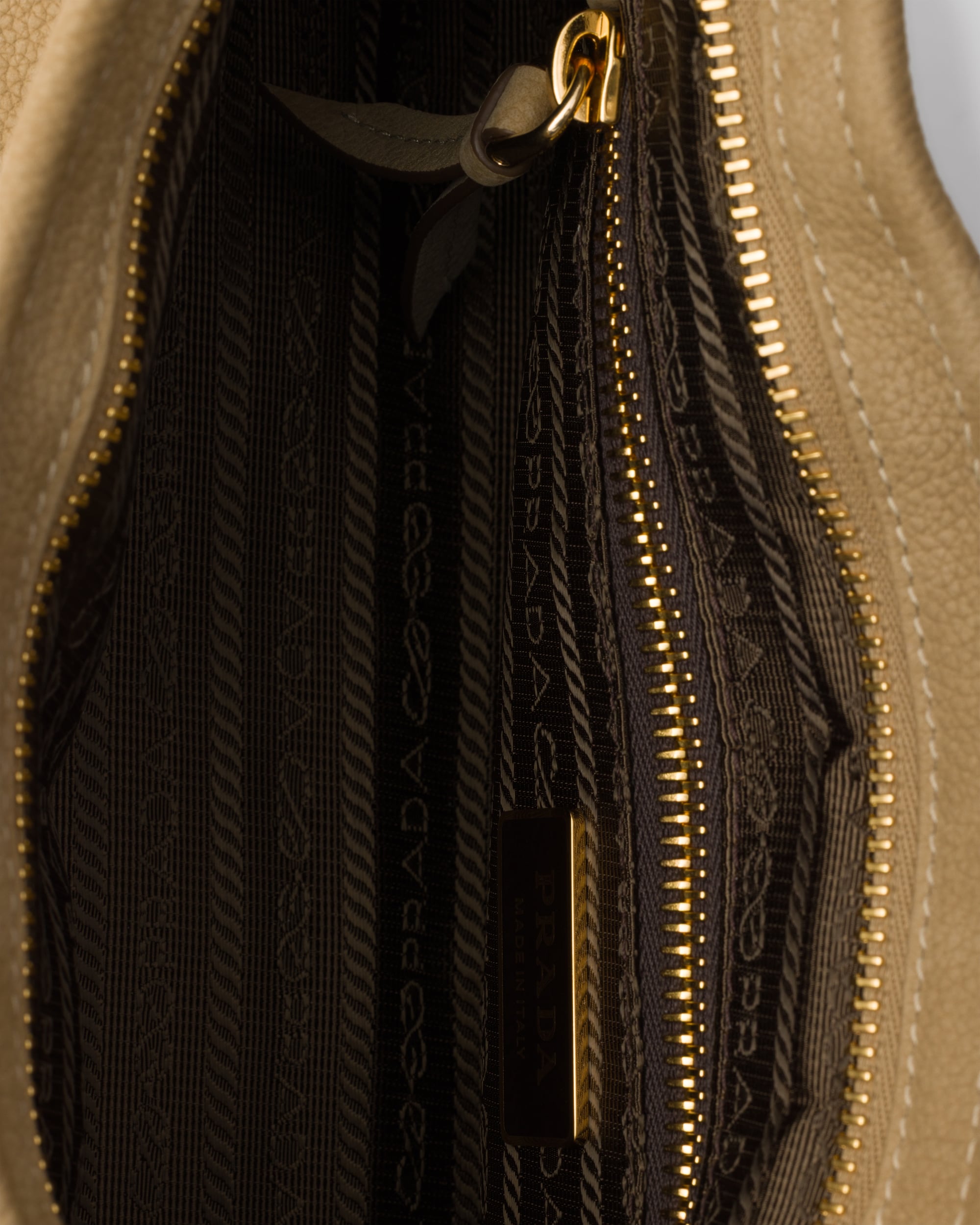 Prada Bonnie Medium Nubuck Shoulder Bag 12.6in/ 32cm Desert Beige Gold Hardware For Women 1BA426_2GB8_F0F24_V_MOM