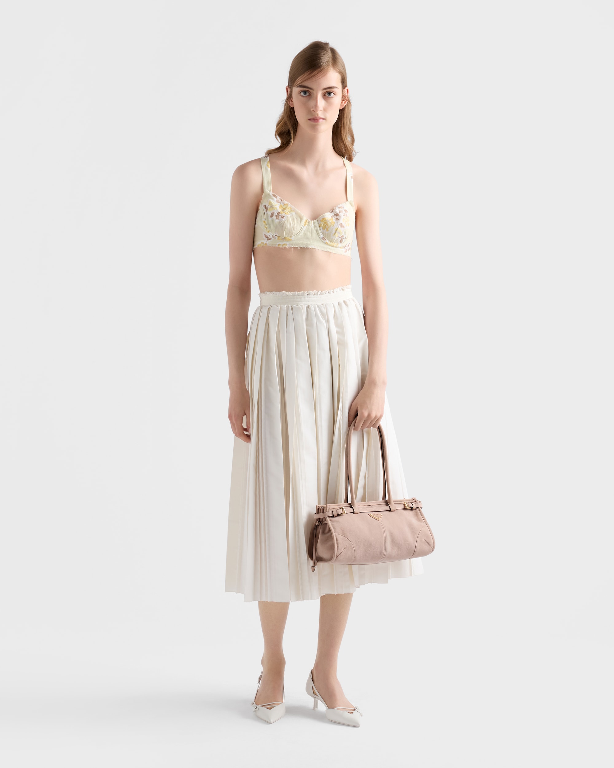 Prada Bonnie Medium Nubuck Shoulder Bag 12.6in/ 32cm Water Lily Gold Hardware For Women 1BA426_2GB8_F01U0_V_MOM