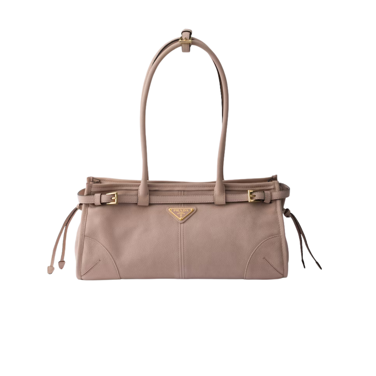 Prada Bonnie Medium Nubuck Shoulder Bag 12.6in/ 32cm Water Lily Gold Hardware For Women 1BA426_2GB8_F01U0_V_MOM