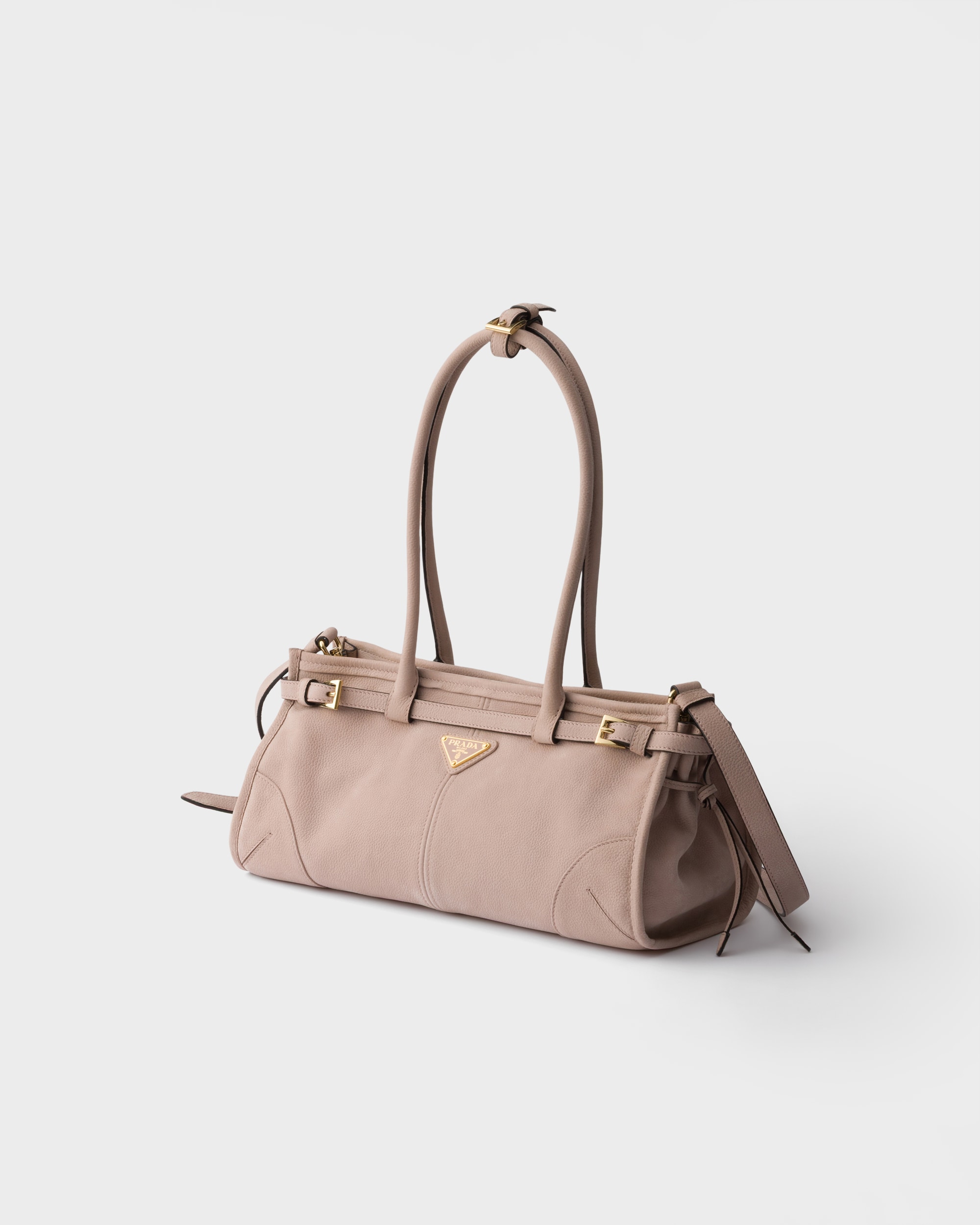 Prada Bonnie Medium Nubuck Shoulder Bag 12.6in/ 32cm Water Lily Gold Hardware For Women 1BA426_2GB8_F01U0_V_MOM