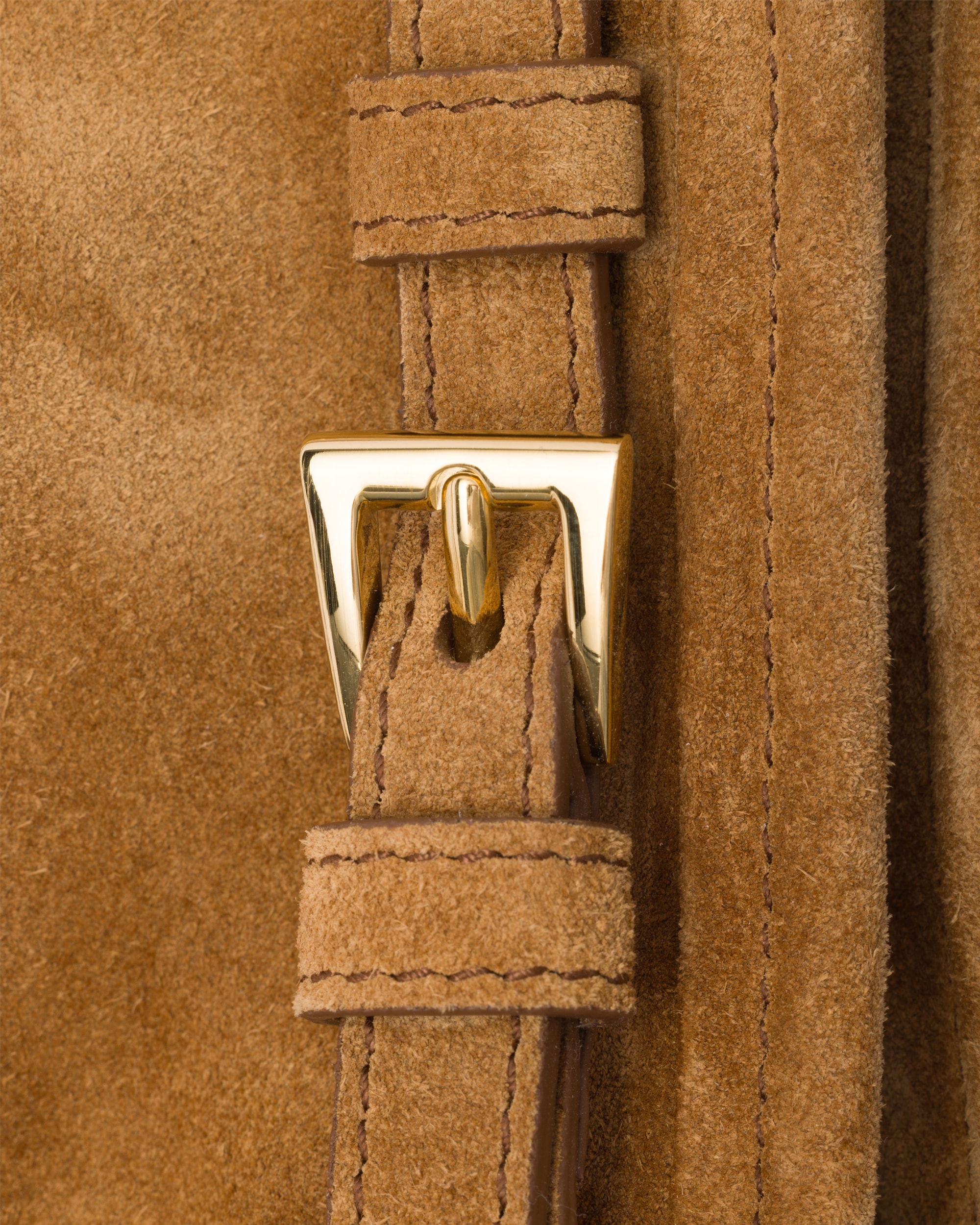 Prada Bonnie Small Shoulder Bag 10.2in/ 26cm Cinnamon Suede Gold Hardware For Women 1BH215_2C4S_F0401_V_OOO